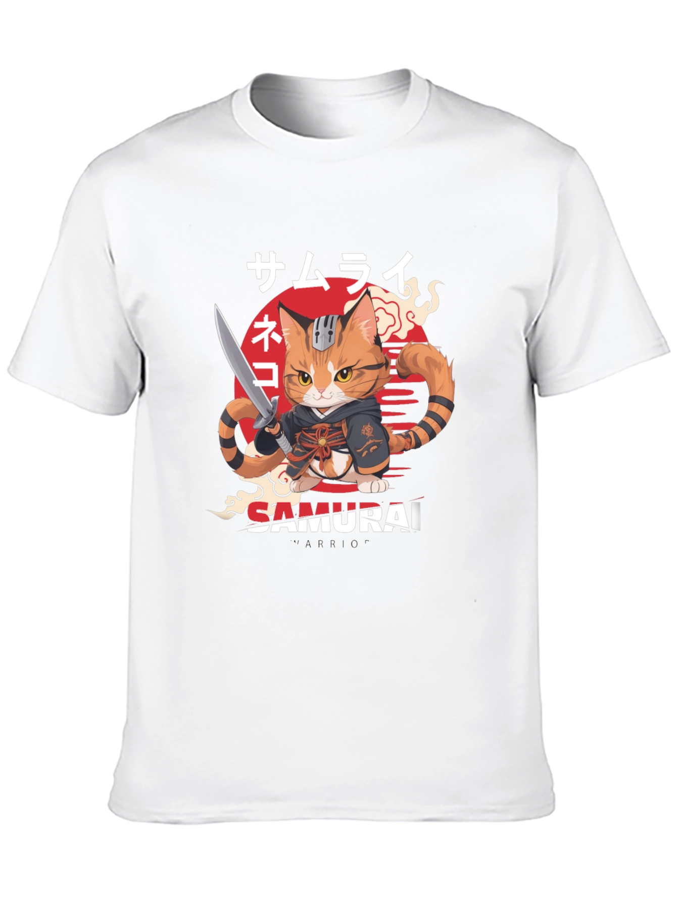 Samurai Cat Warrior Graphic T-Shirt