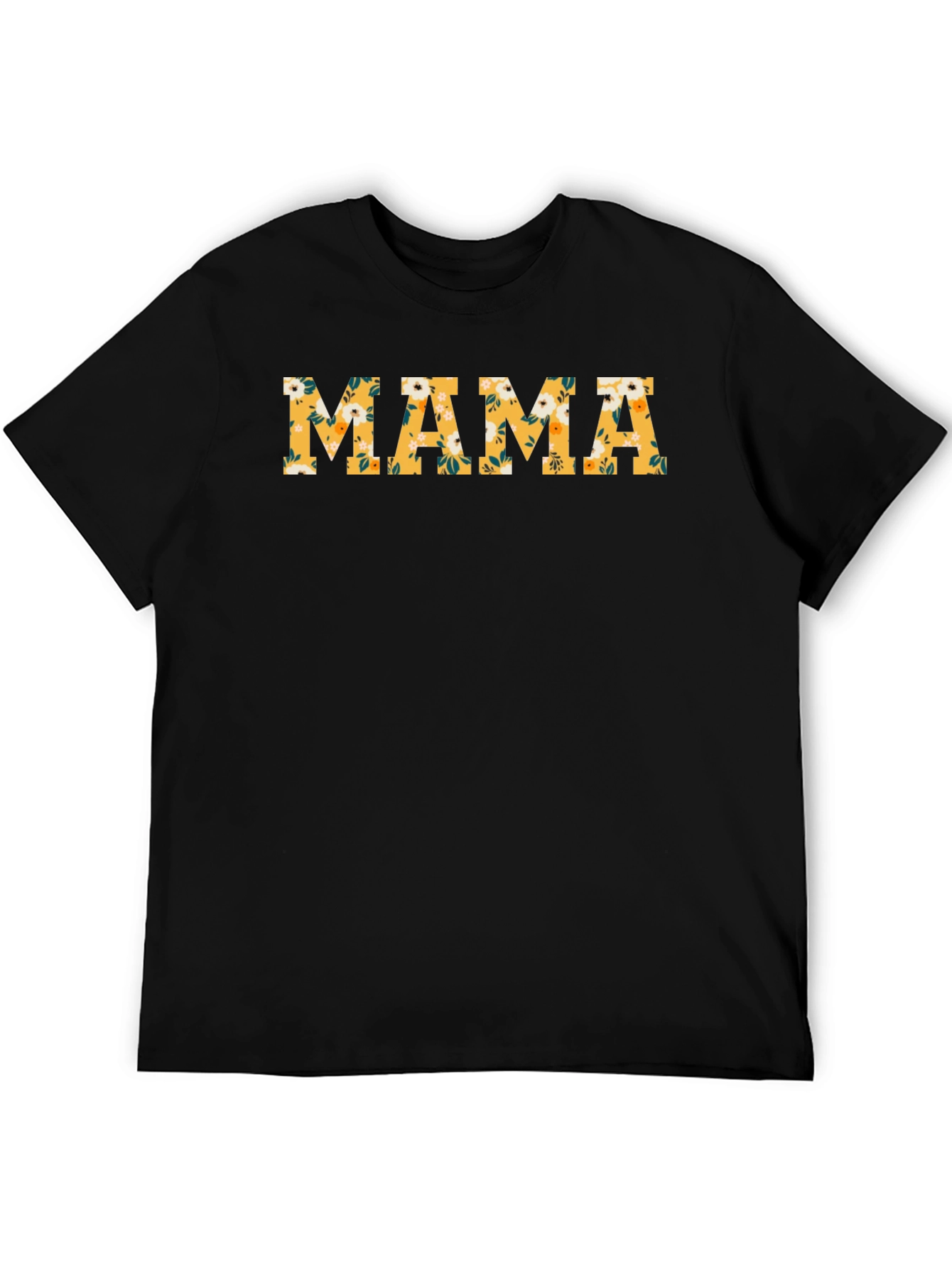 Floral Mama Graphic T-Shirt - Black Cotton Tee