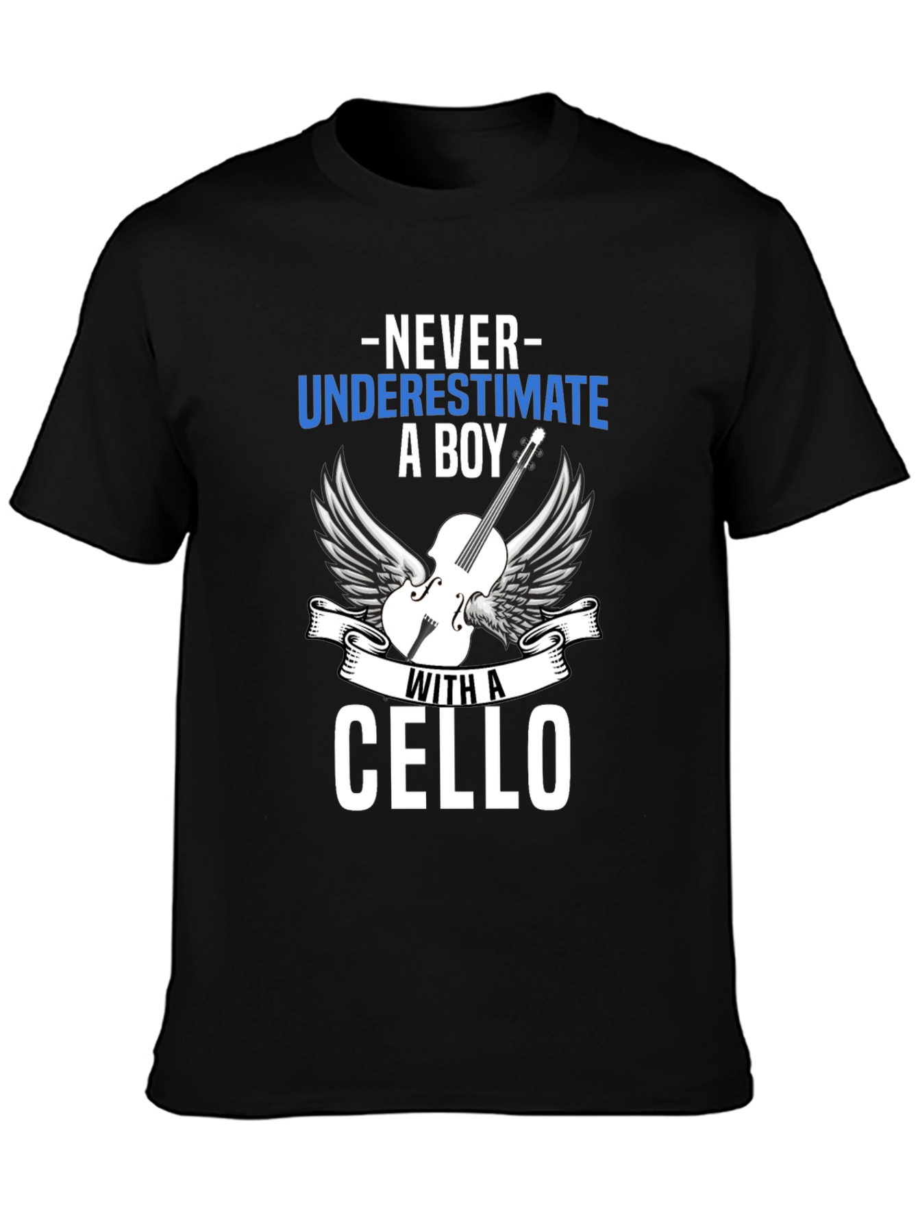 Never Underestimate Boy Cello T-Shirt