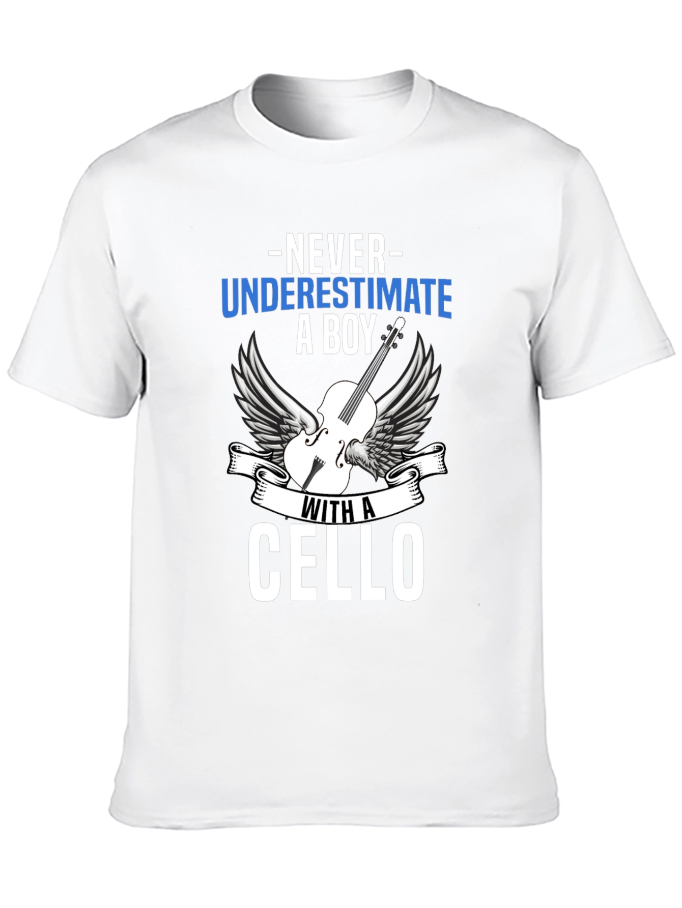 Never Underestimate Boy Cello T-Shirt