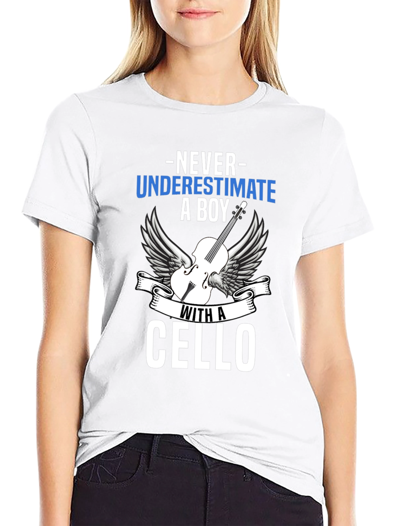 Never Underestimate Boy Cello T-Shirt