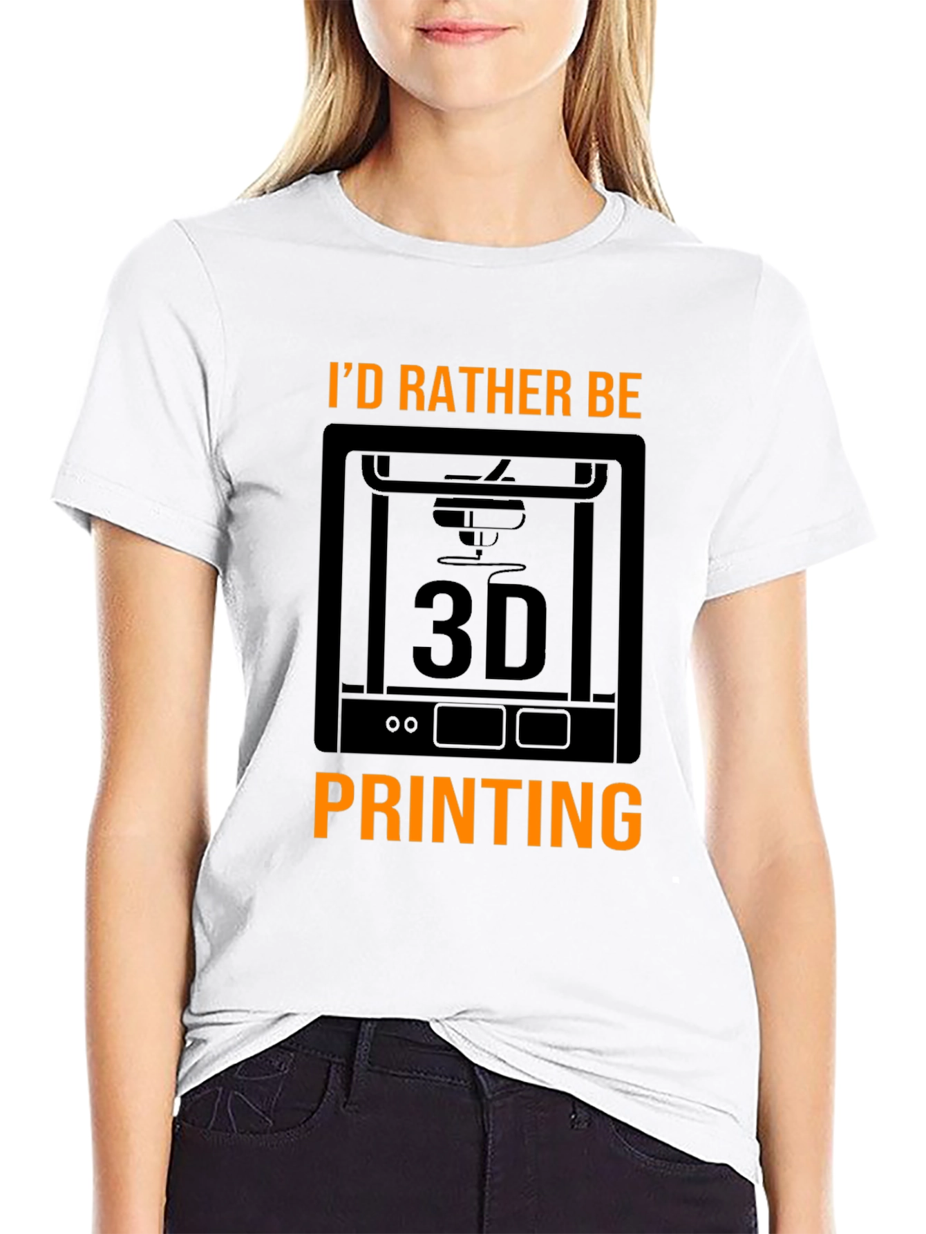 Id Rather Be 3D Printing Black T-Shirt