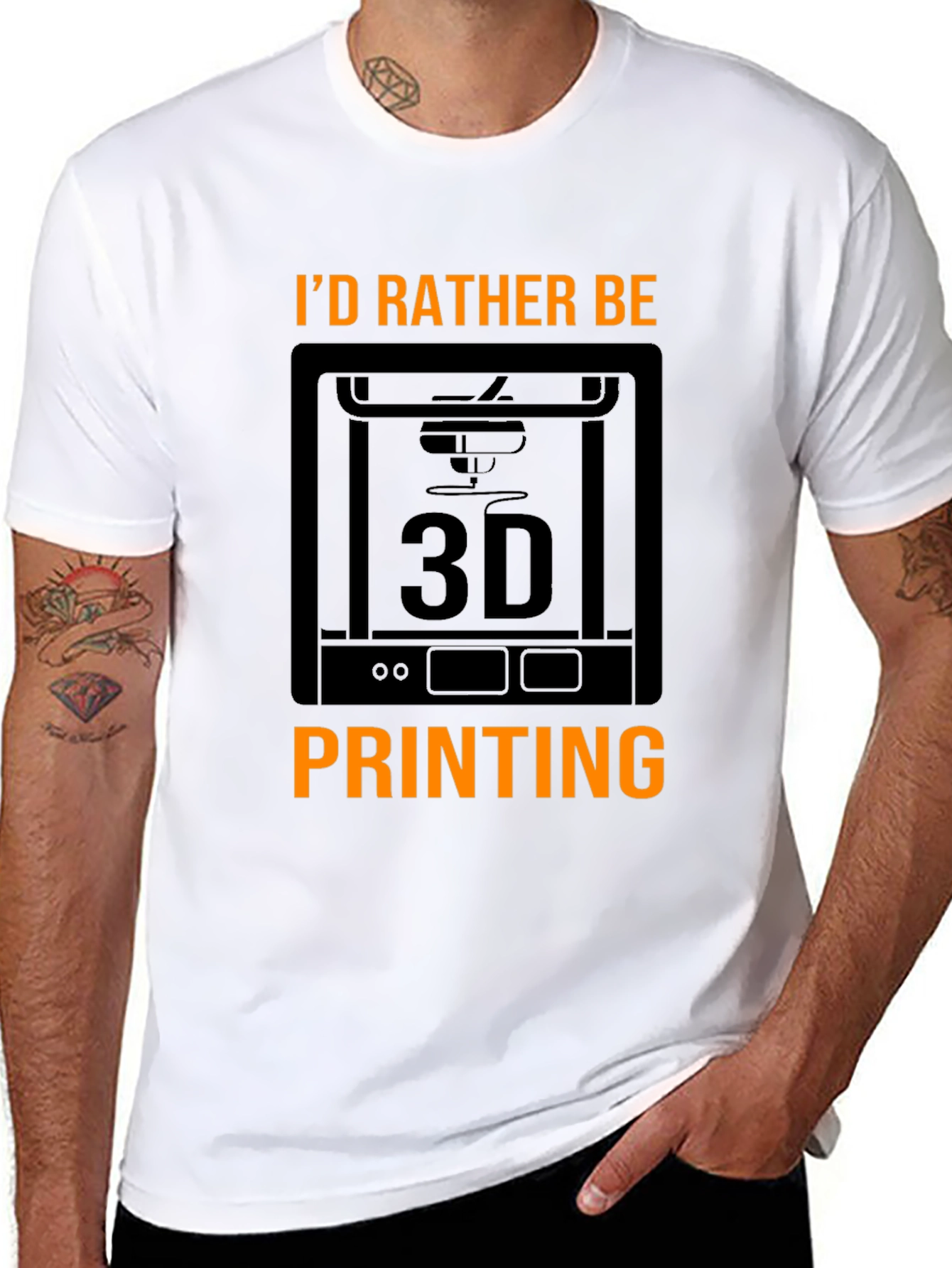 Id Rather Be 3D Printing Black T-Shirt