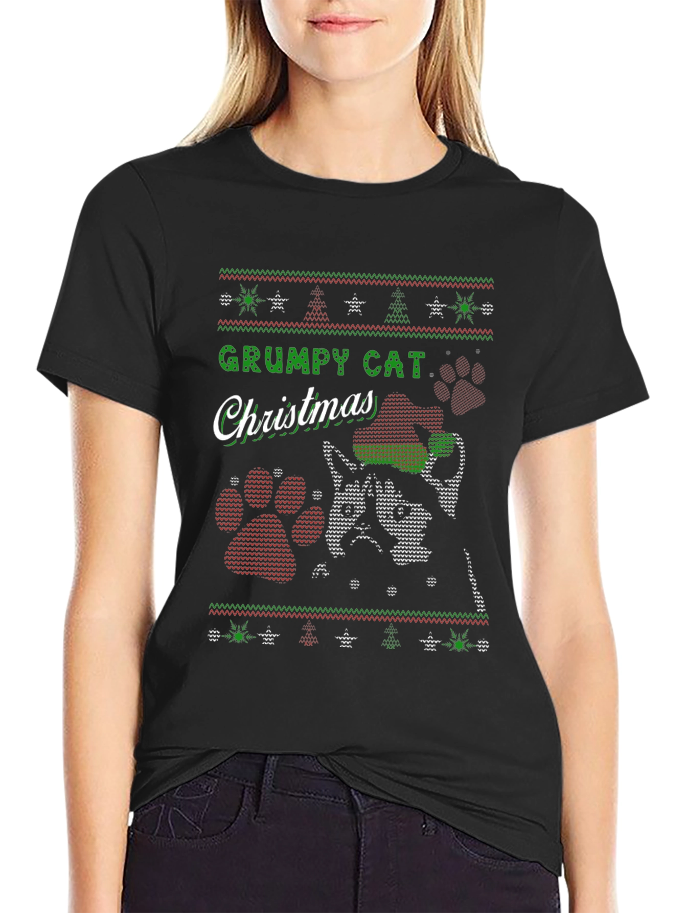 Grumpy Cat Christmas Ugly Sweater T-Shirt