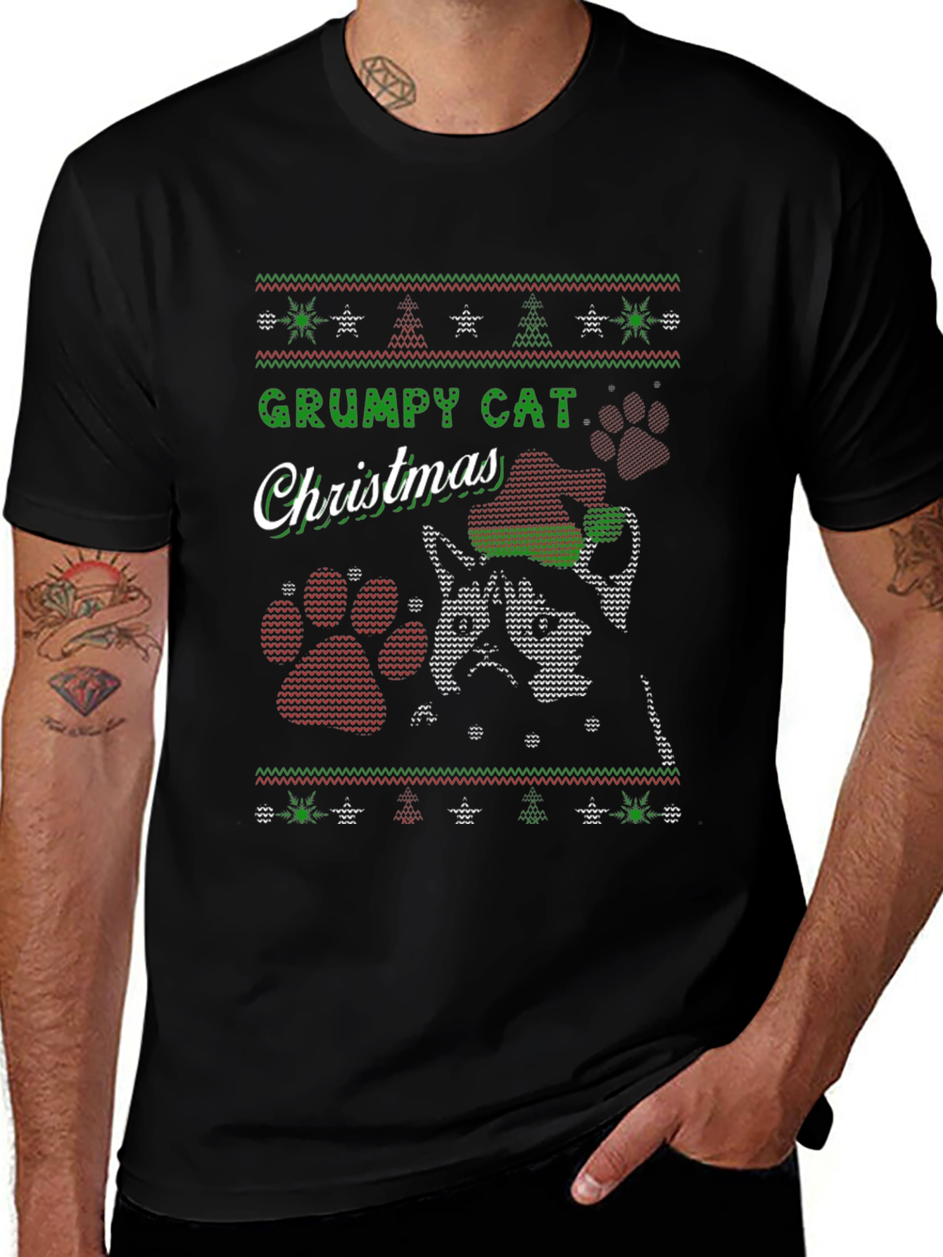 Grumpy Cat Christmas Ugly Sweater T-Shirt