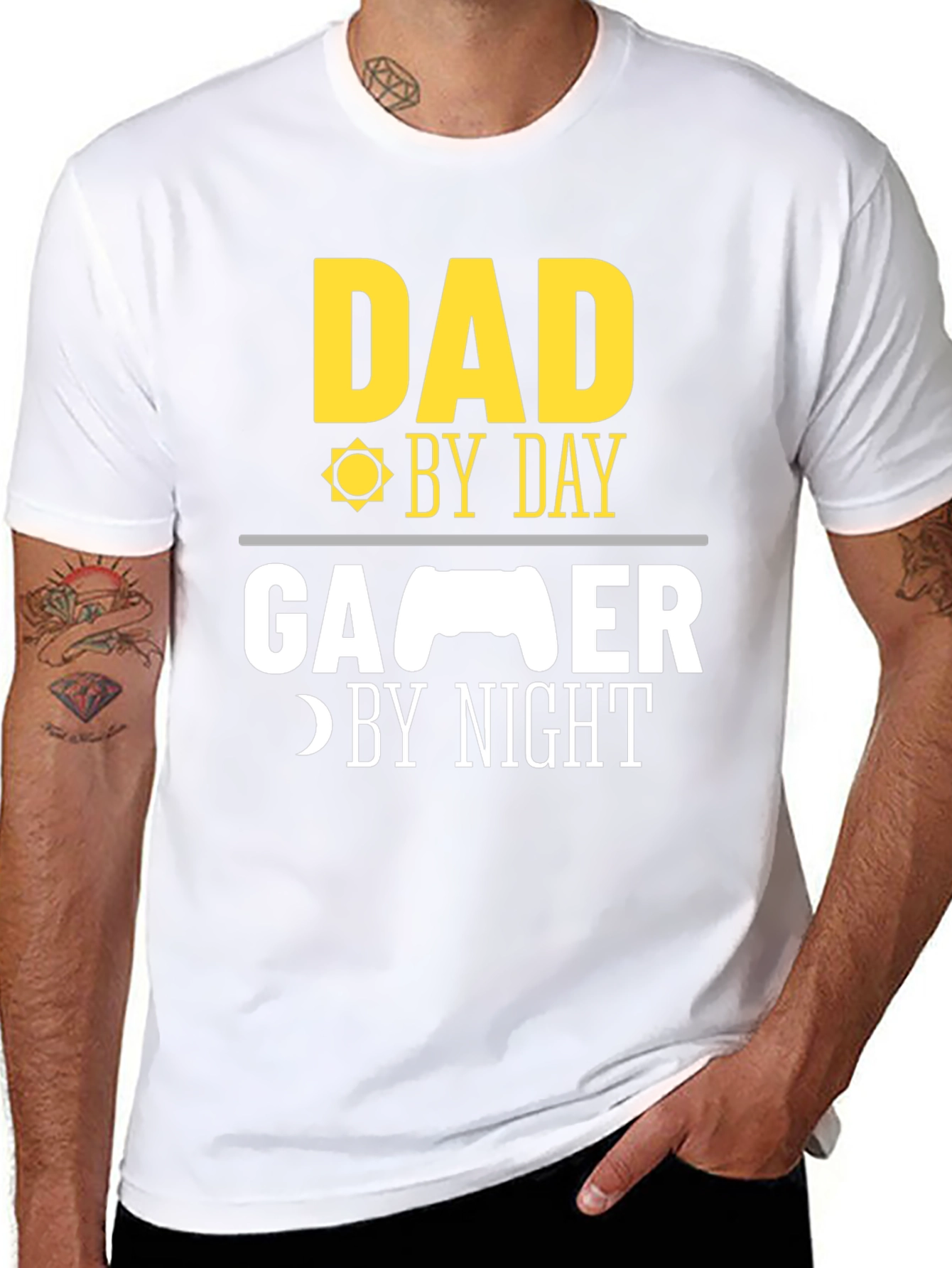 Dad Gamer T-Shirt - Day & Night Fun
