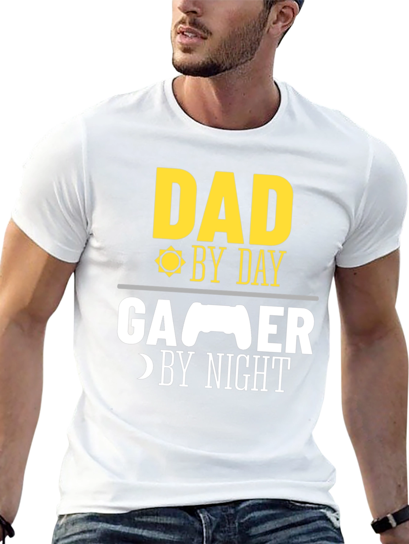 Dad Gamer T-Shirt - Day & Night Fun