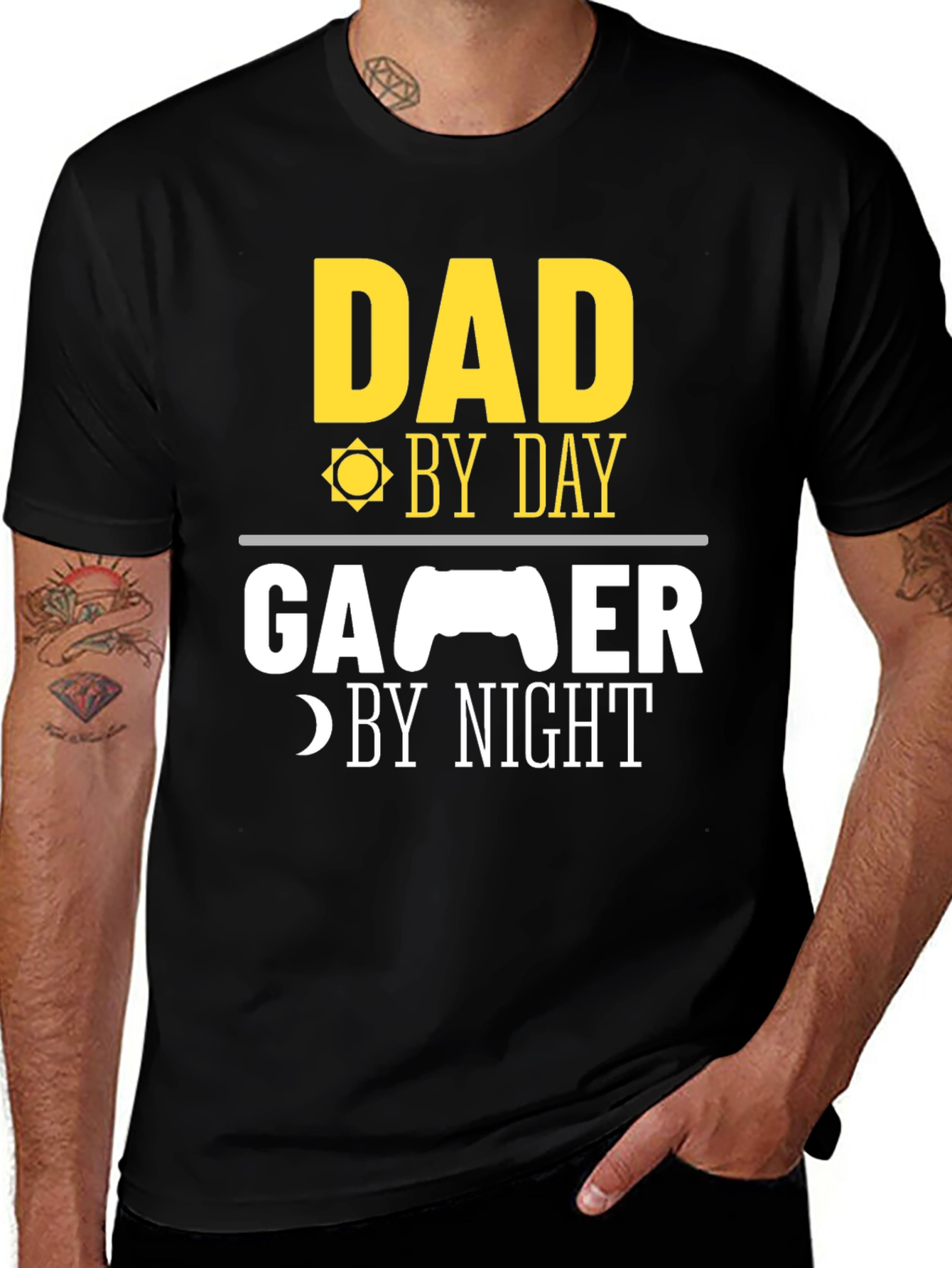 Dad Gamer T-Shirt - Day & Night Fun