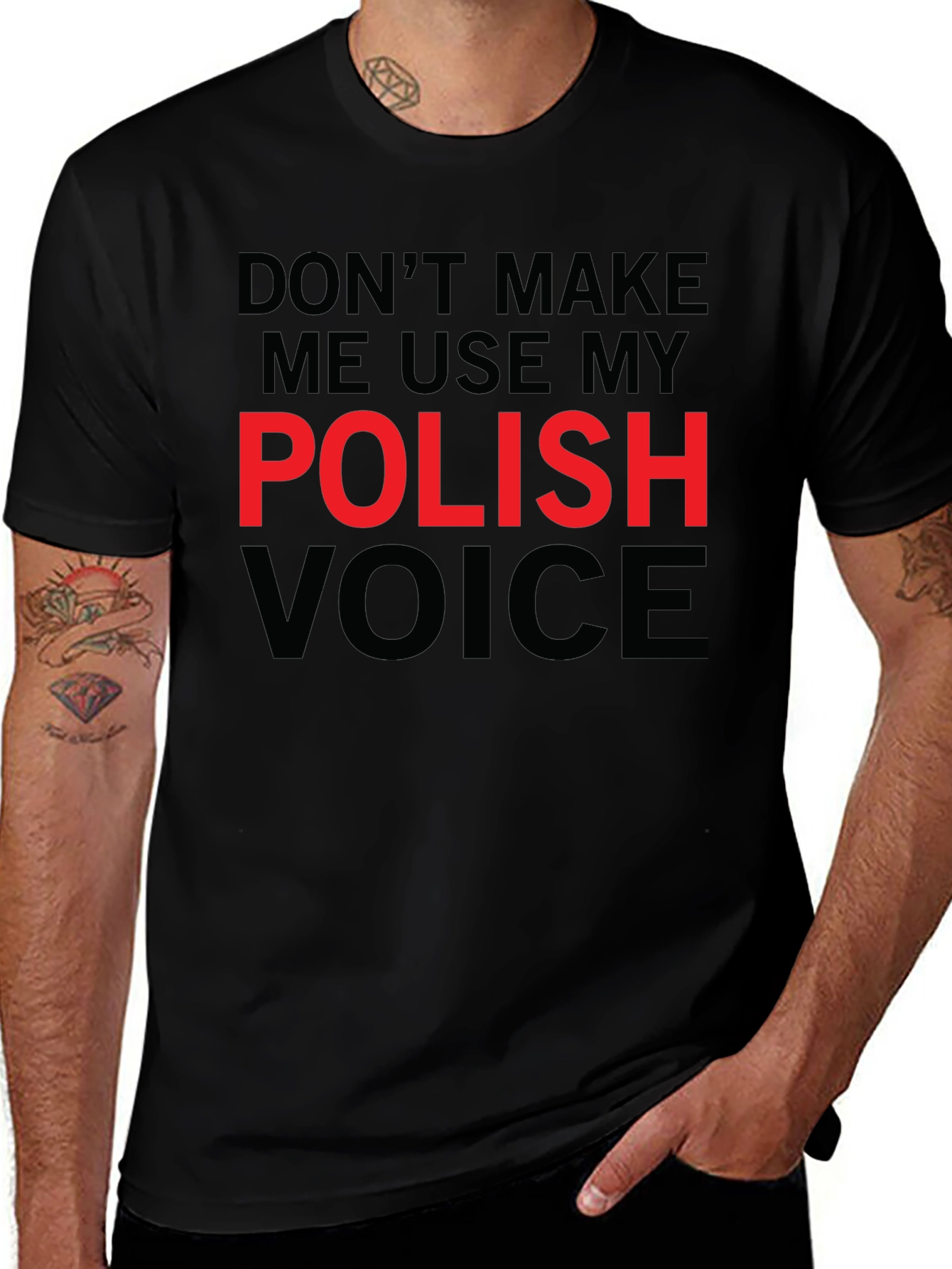 Polish Voice Graphic Tee - Funny Novelty T-Shirt