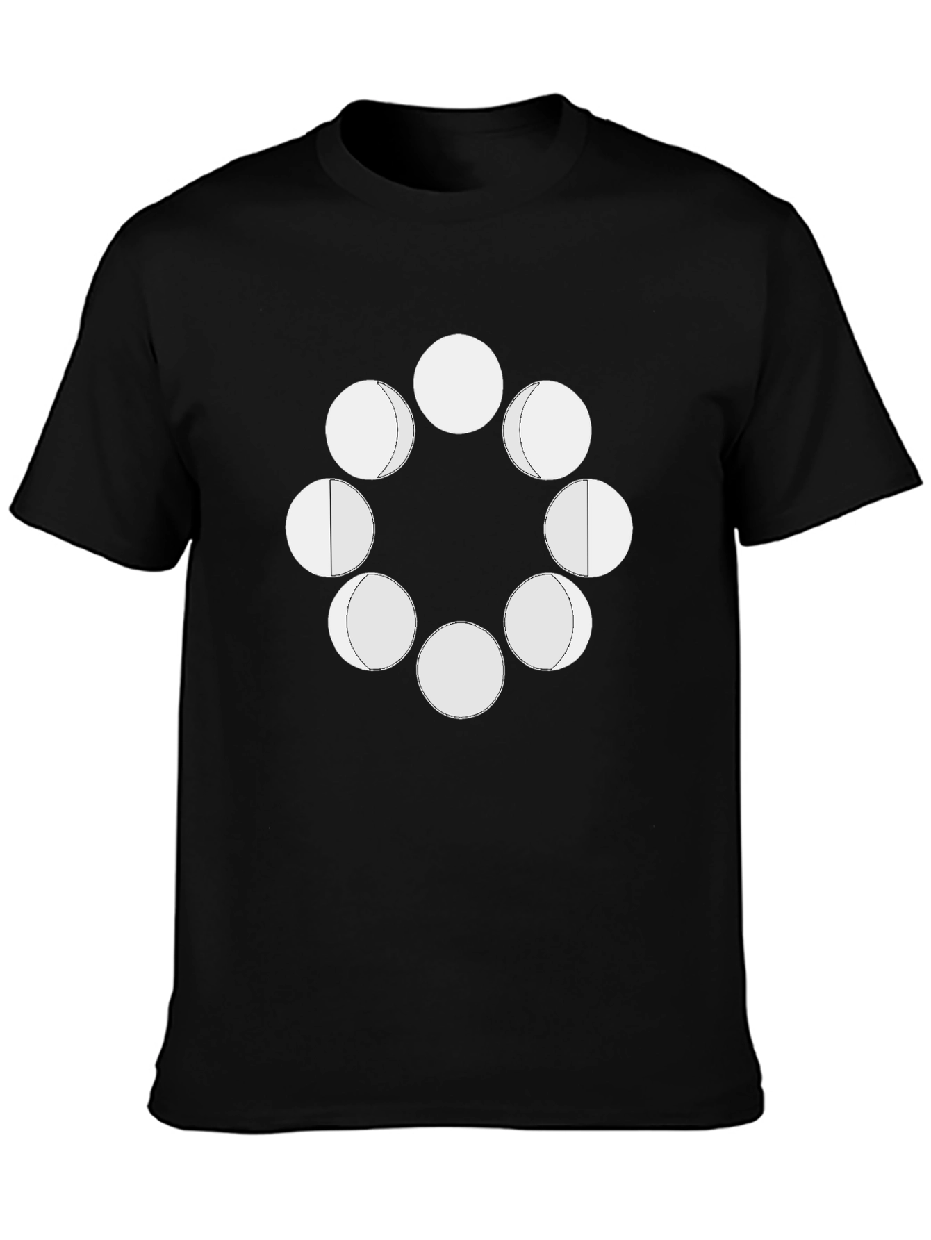 Lunar Cycle Graphic Tee - Black Cotton Comfort