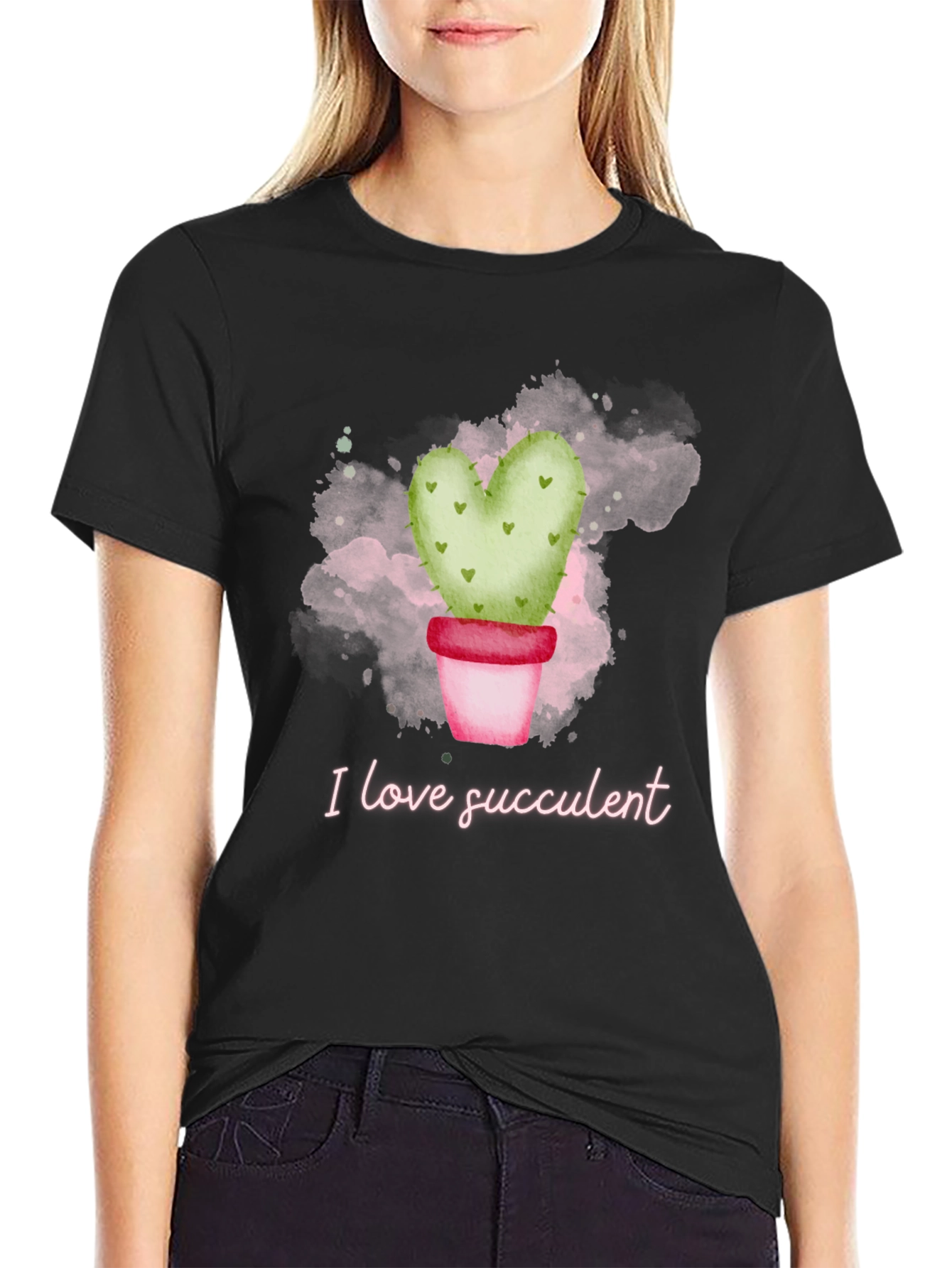 I Love Succulent T-Shirt - Heart Cactus