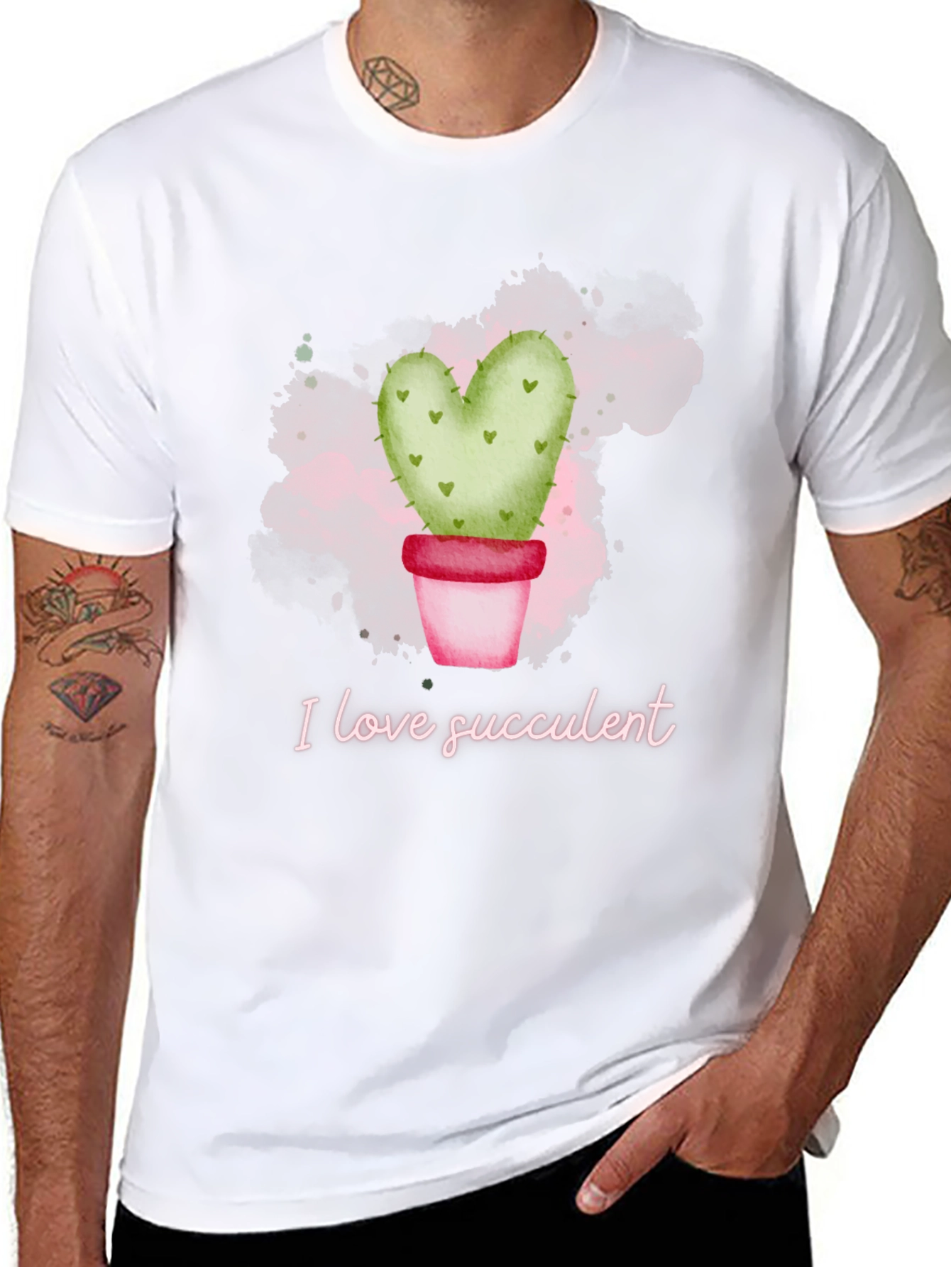 I Love Succulent T-Shirt - Heart Cactus