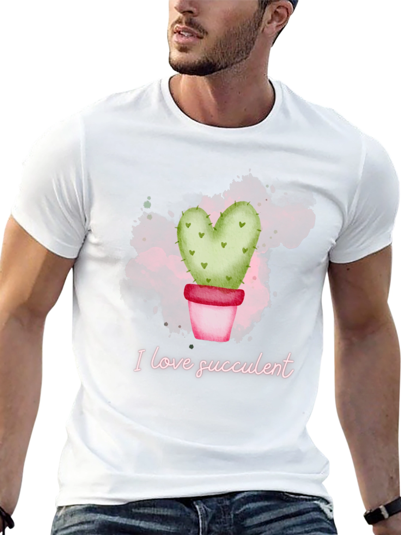 I Love Succulent T-Shirt - Heart Cactus