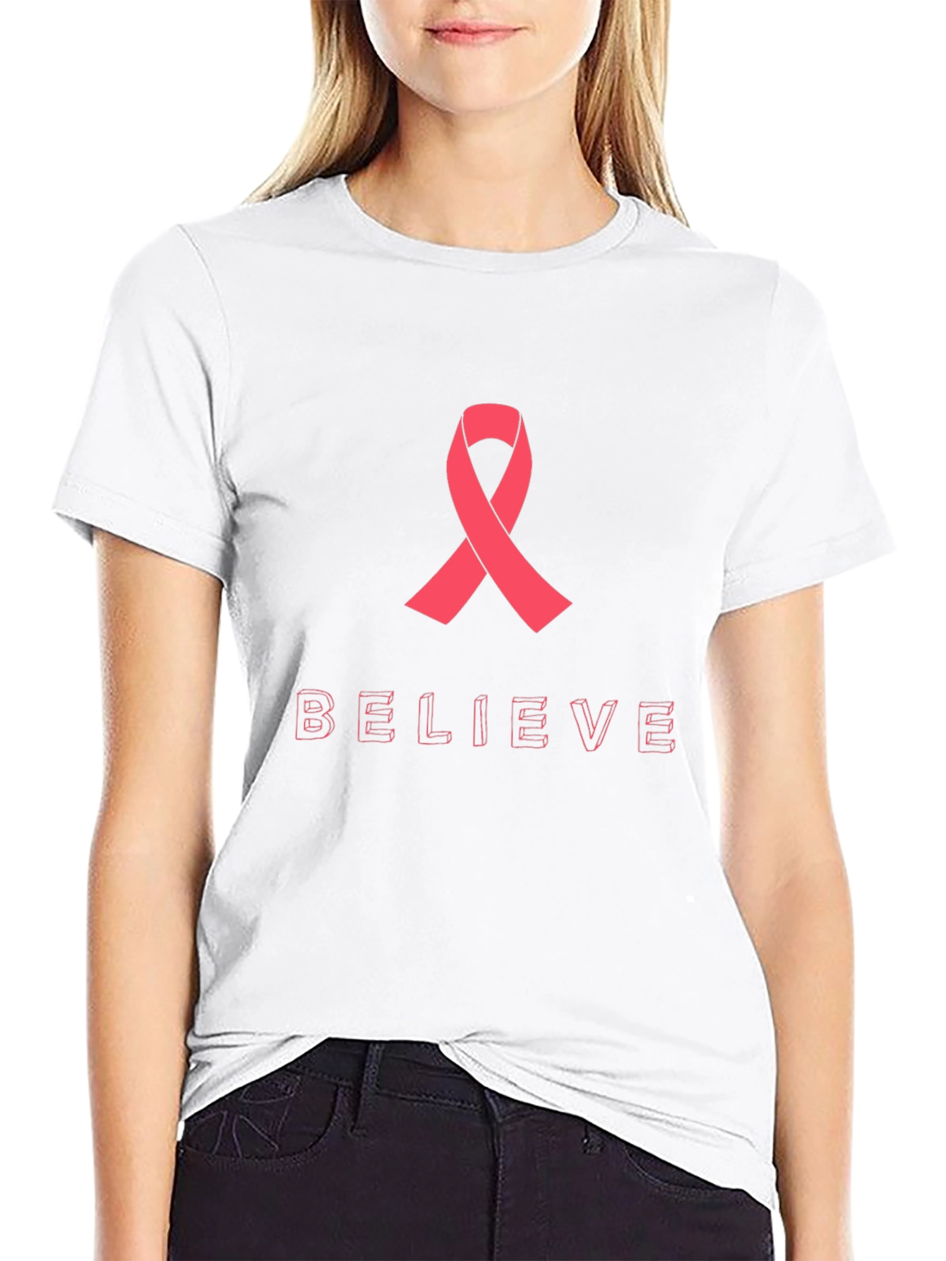 Believe Ribbon Graphic Tee