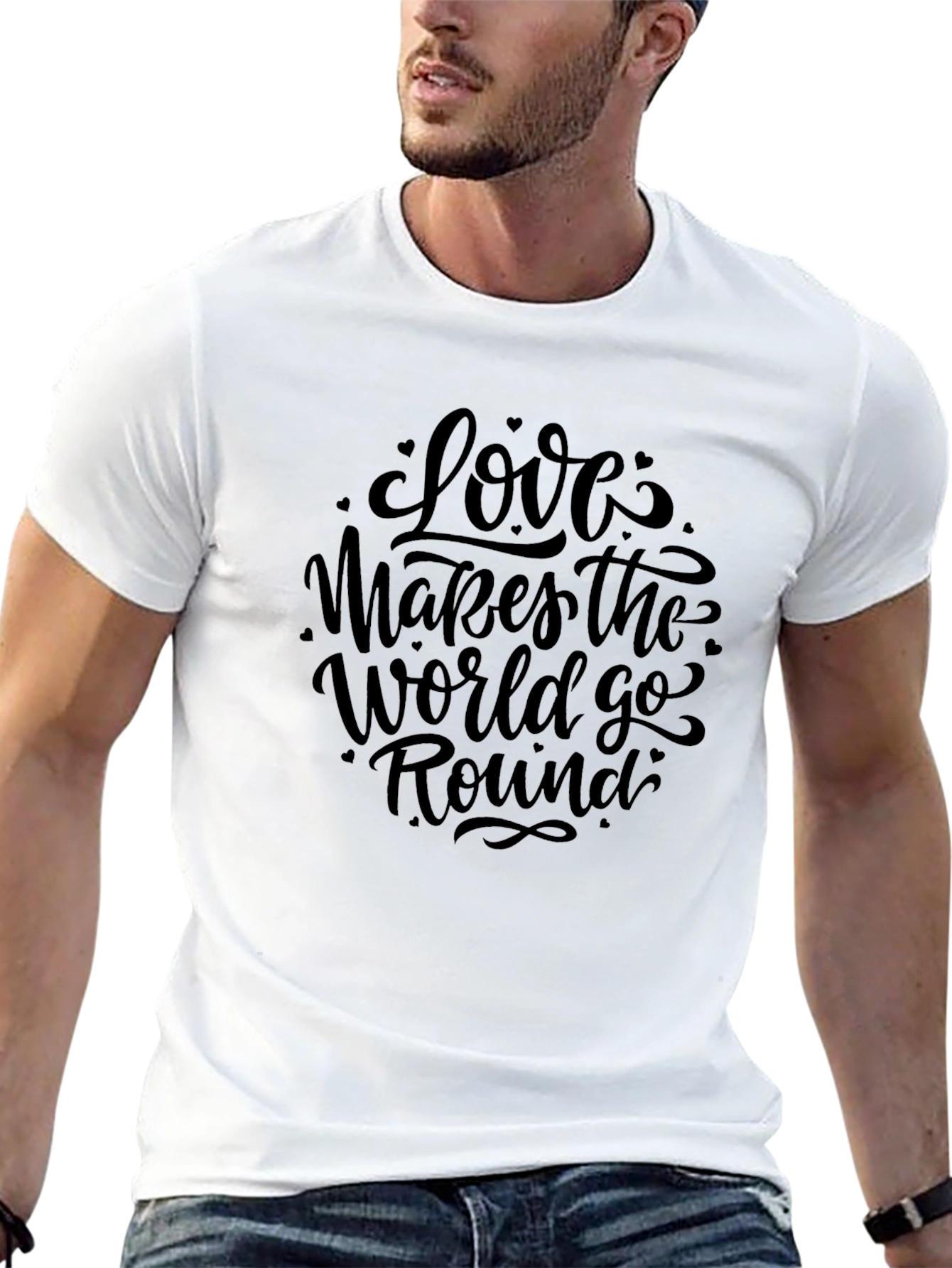 Love Makes the World Go Round Black T-Shirt