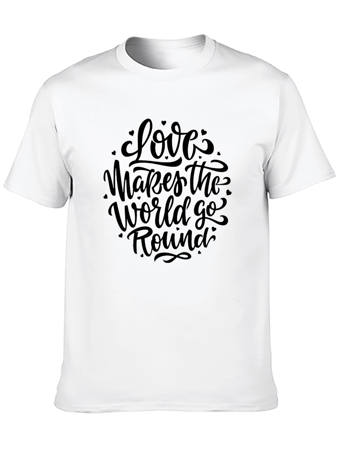 Love Makes the World Go Round Black T-Shirt