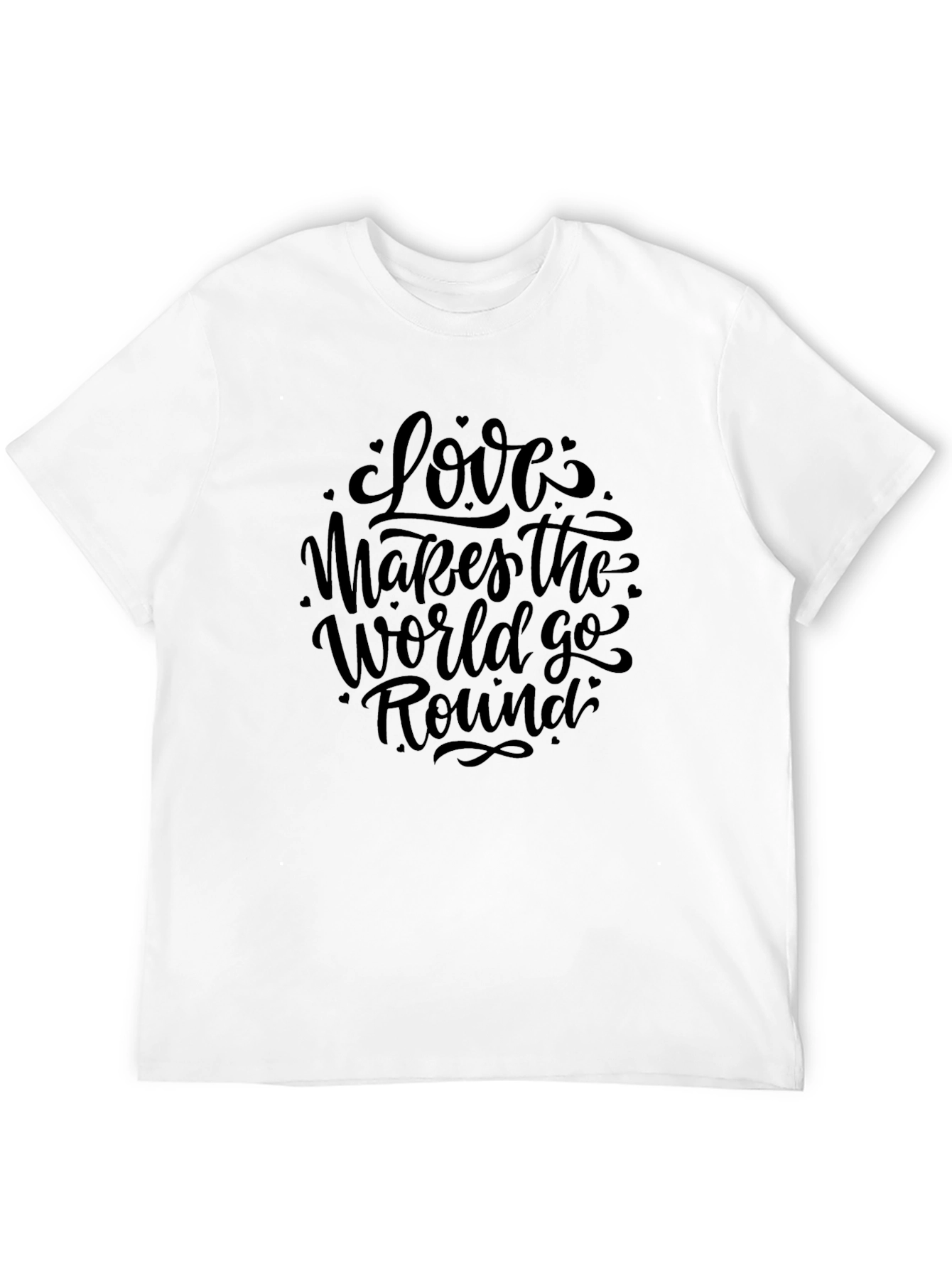 Love Makes the World Go Round Black T-Shirt