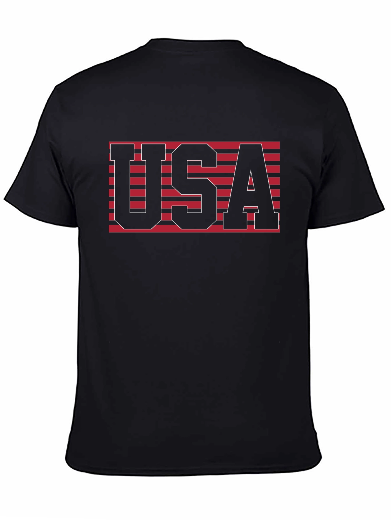 USA Graphic Tee - Patriotic Stripes
