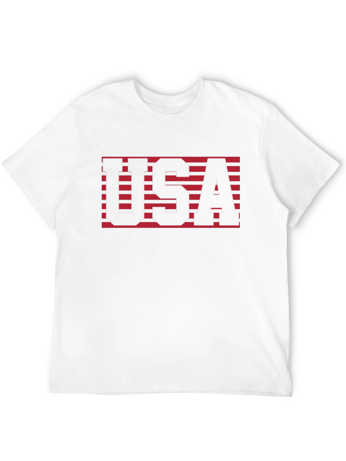 USA Graphic Tee - Patriotic Stripes