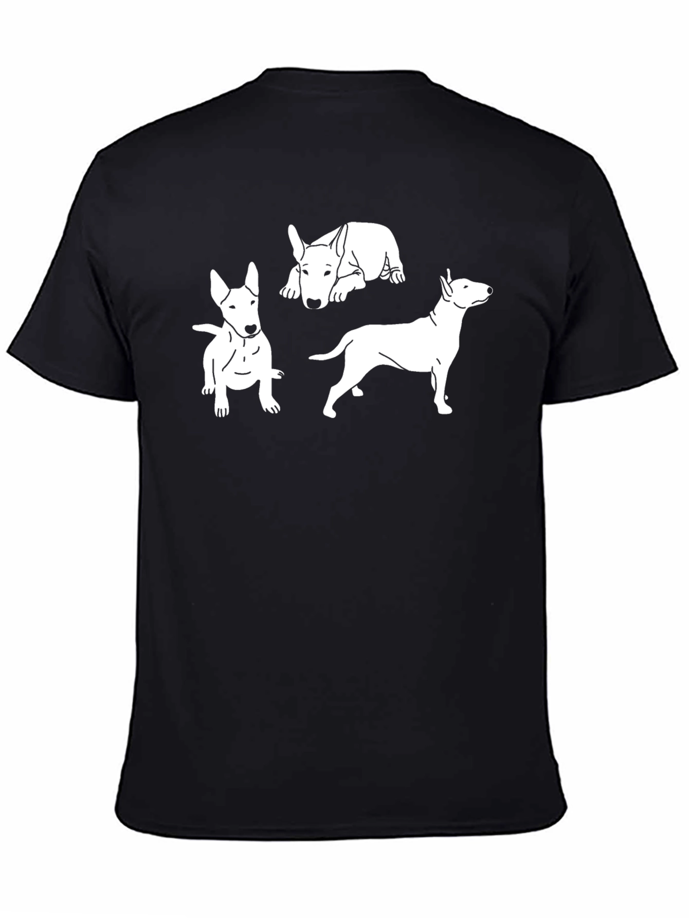 Dog Breed Print Black T-Shirt