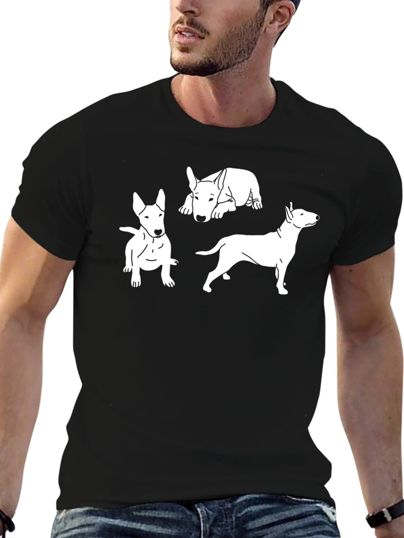 Dog Breed Print Black T-Shirt