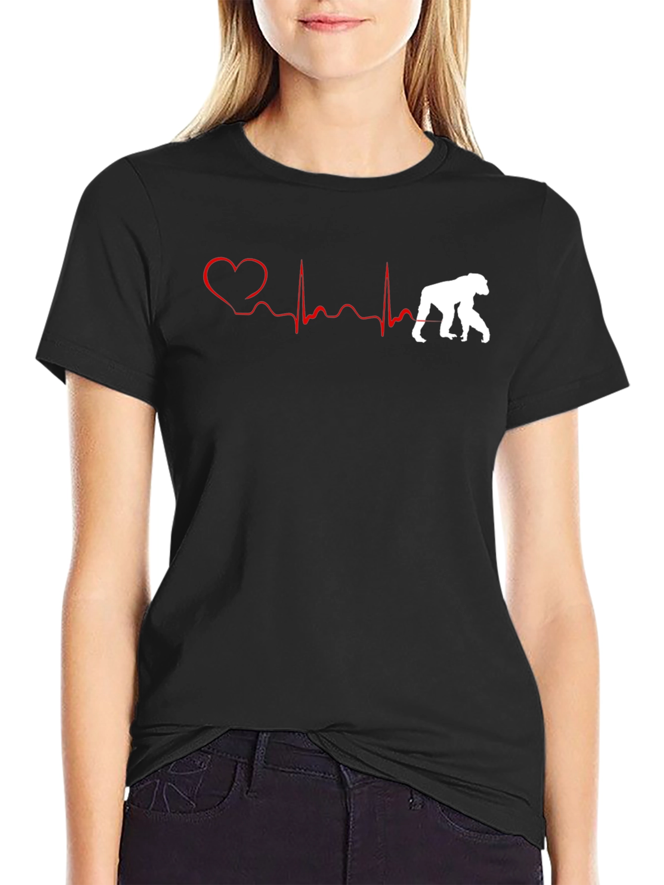Gorilla Heartbeat T-Shirt - Animal Lover Tee