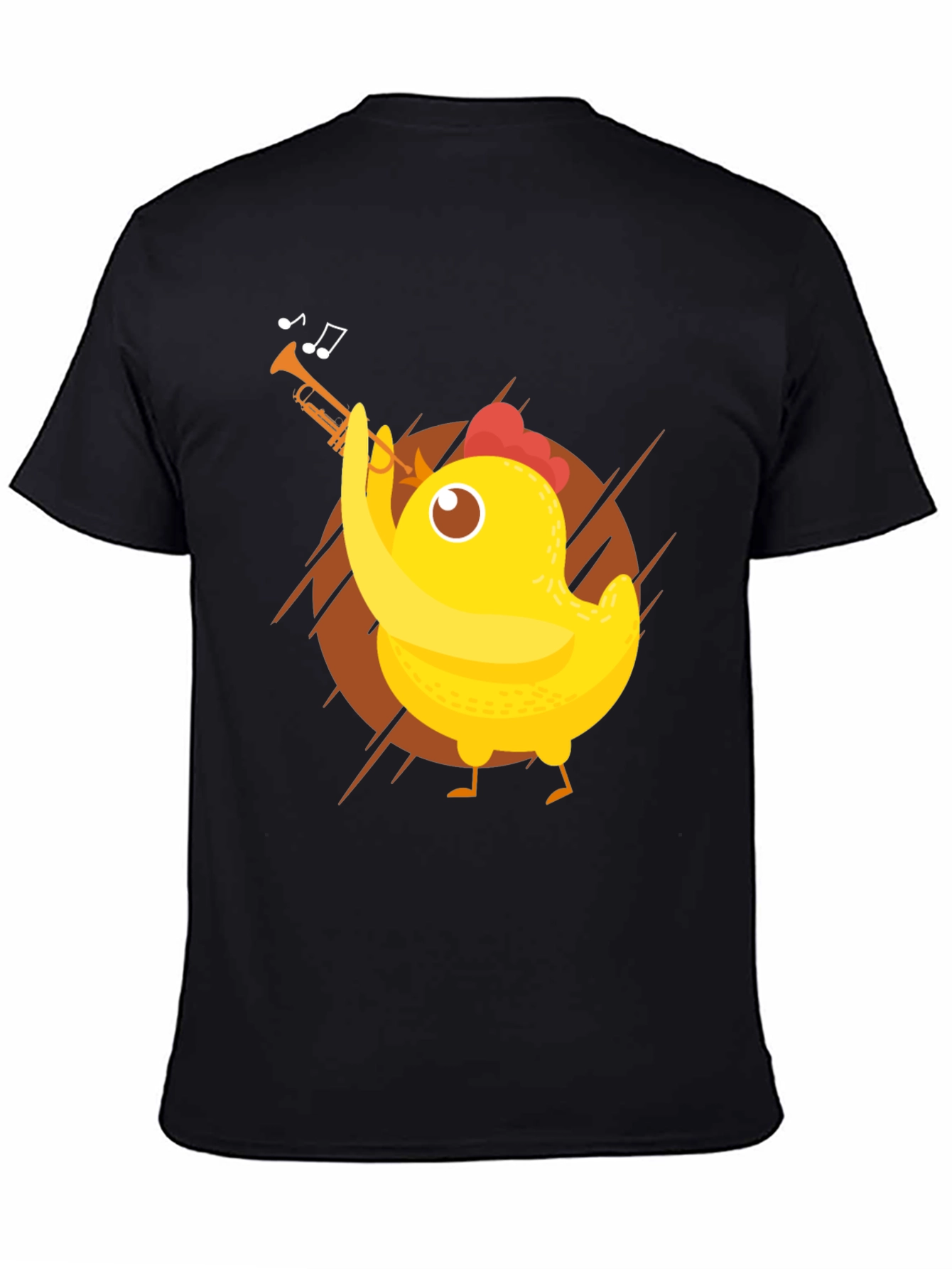Funny Chicken Trumpet Player Graphic Tee