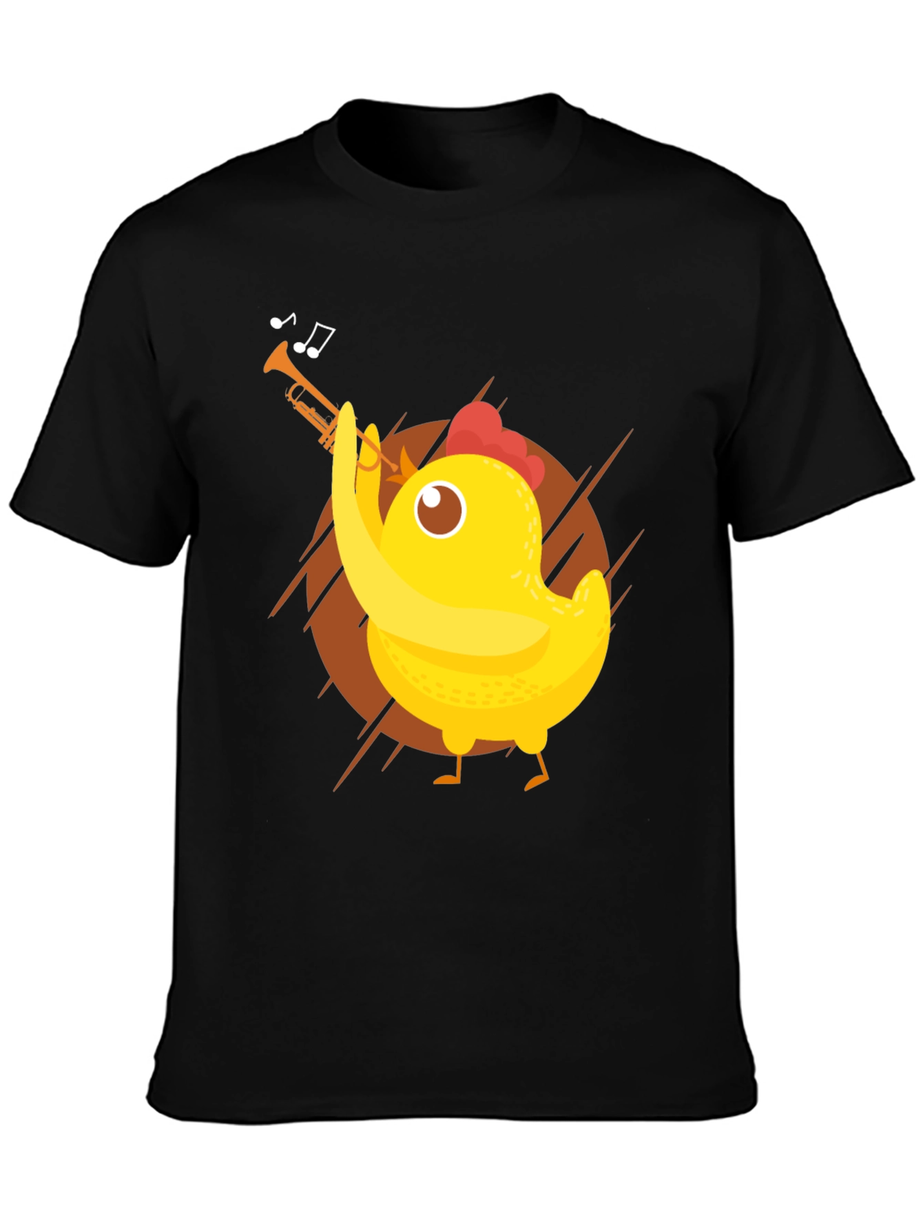 Funny Chicken Trumpet Player Graphic Tee