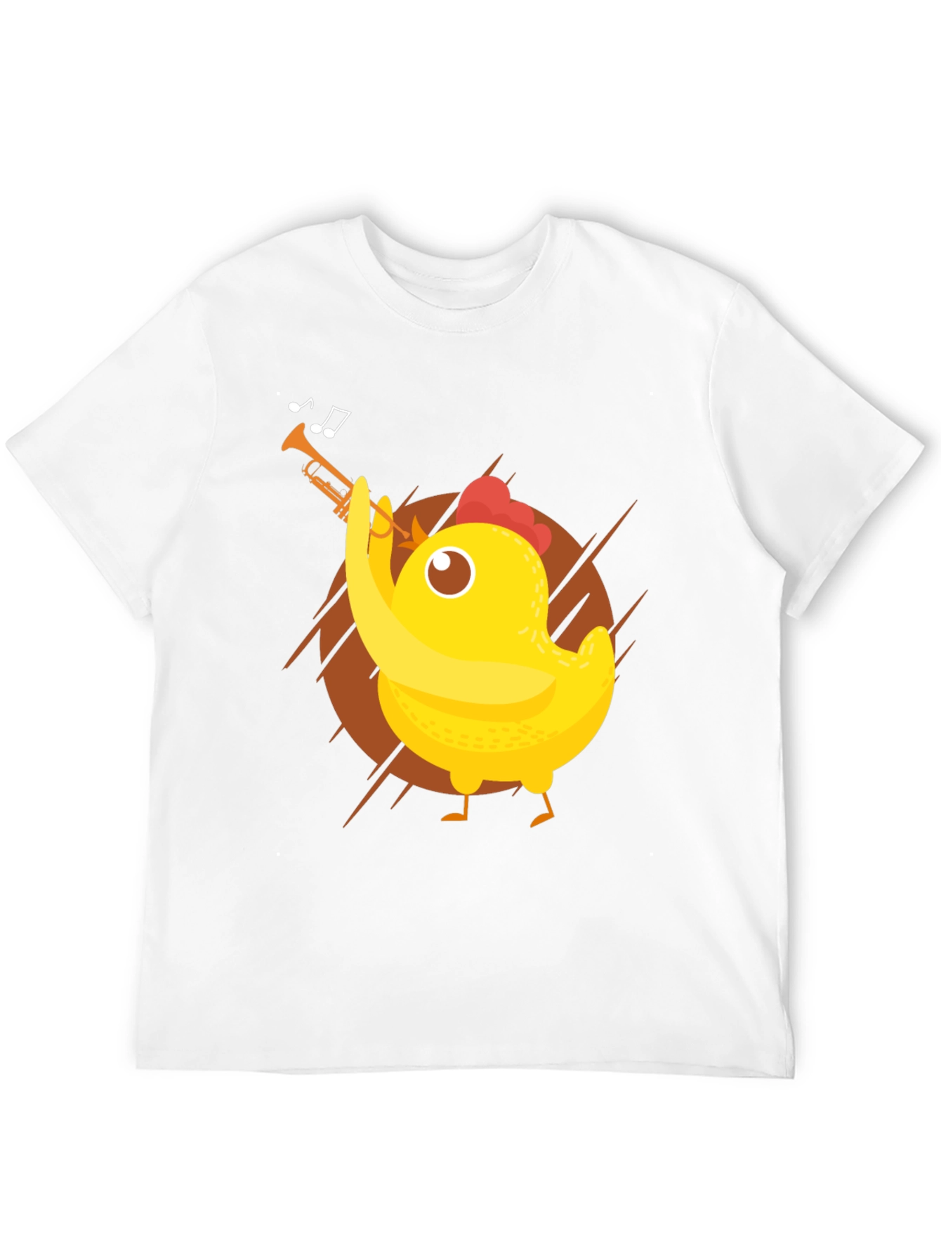 Funny Chicken Trumpet Player Graphic Tee