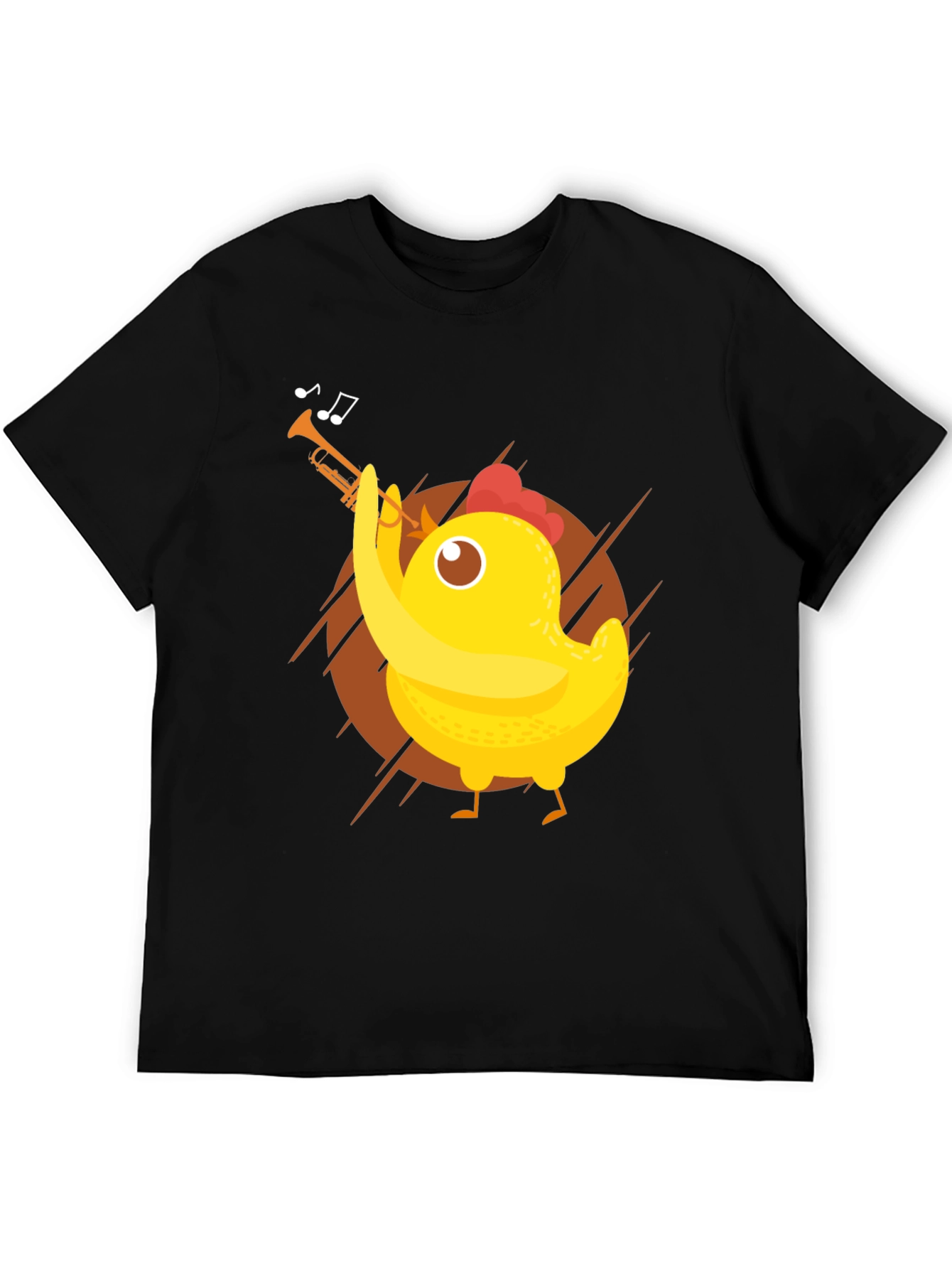 Funny Chicken Trumpet Player Graphic Tee