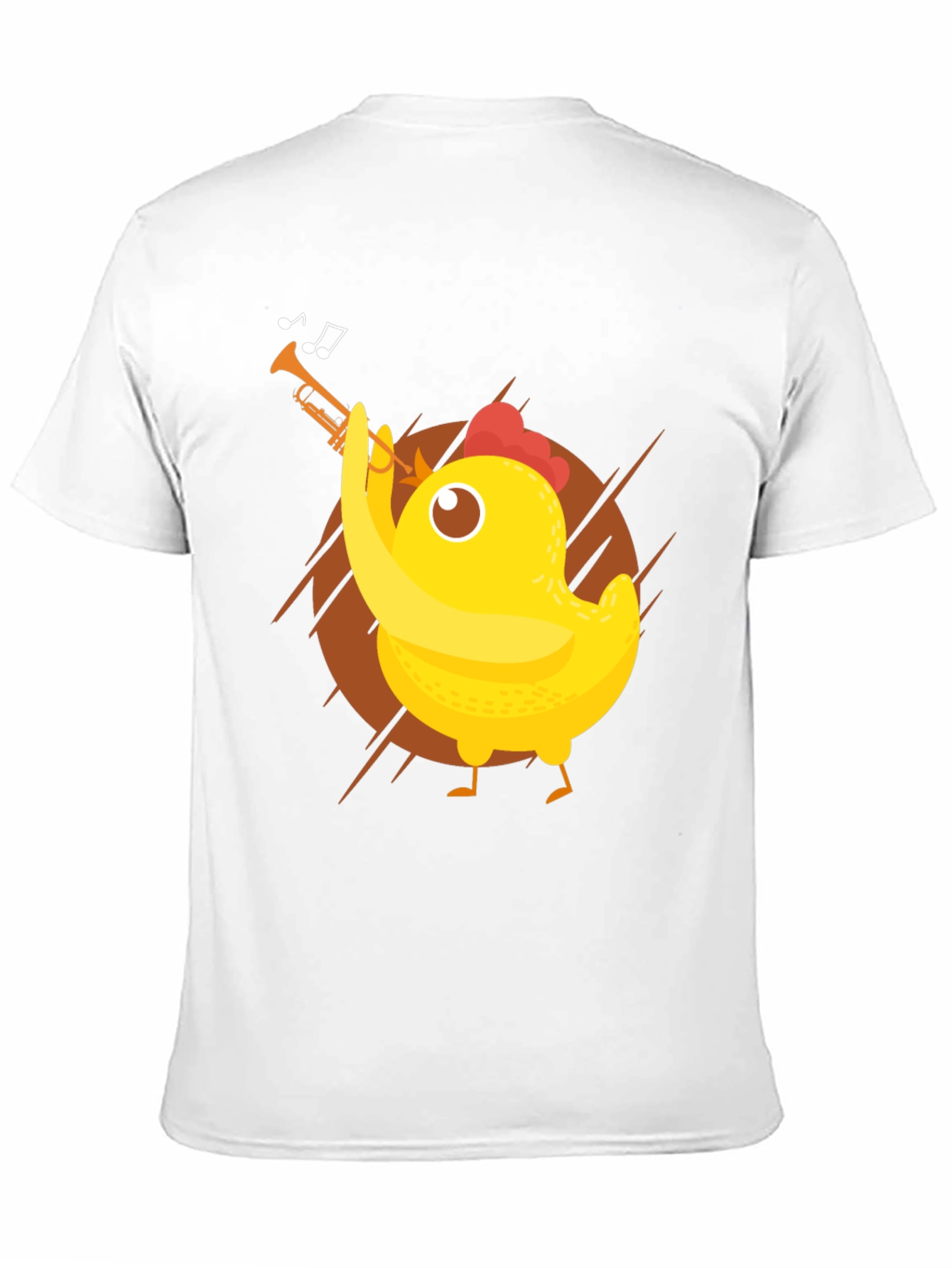 Funny Chicken Trumpet Player Graphic Tee
