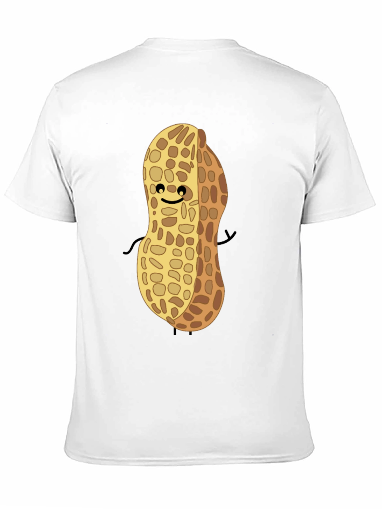 Cute Peanut Character Graphic T-Shirt - Black