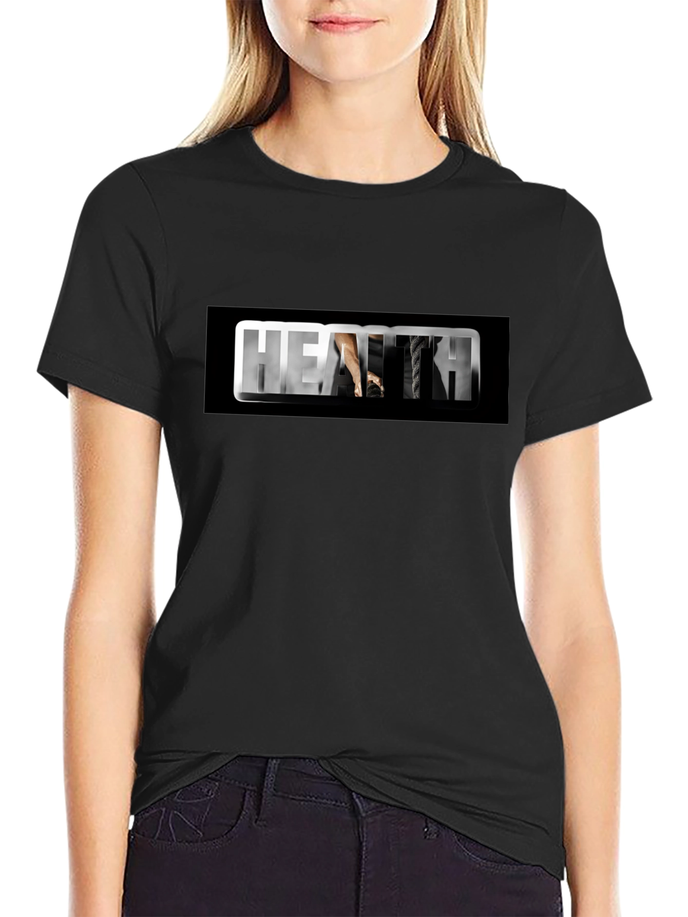 Health Black Graphic Tee