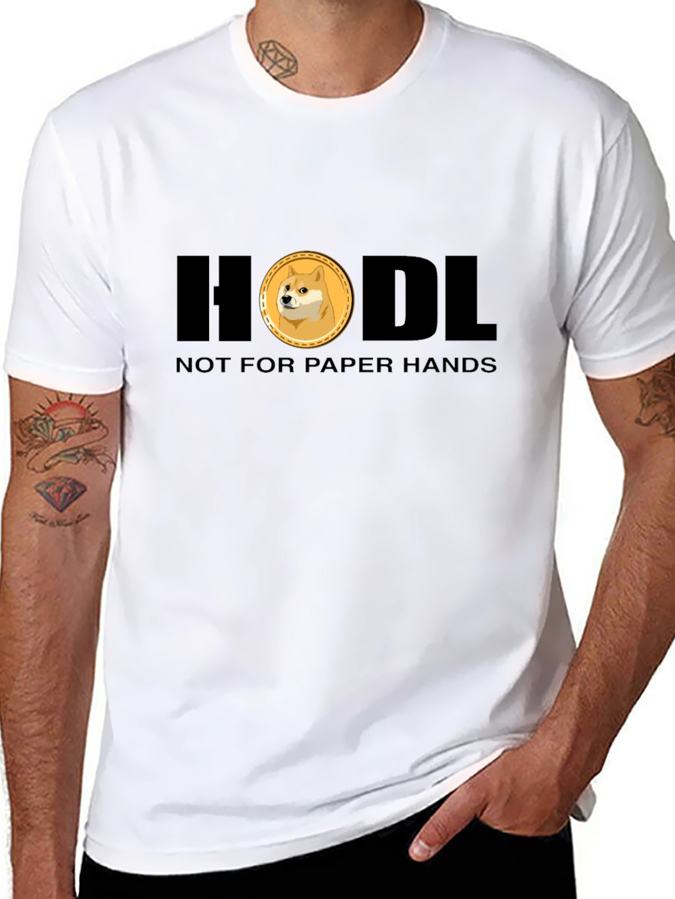 HODL Doge Crypto T-Shirt - Black Meme Tee