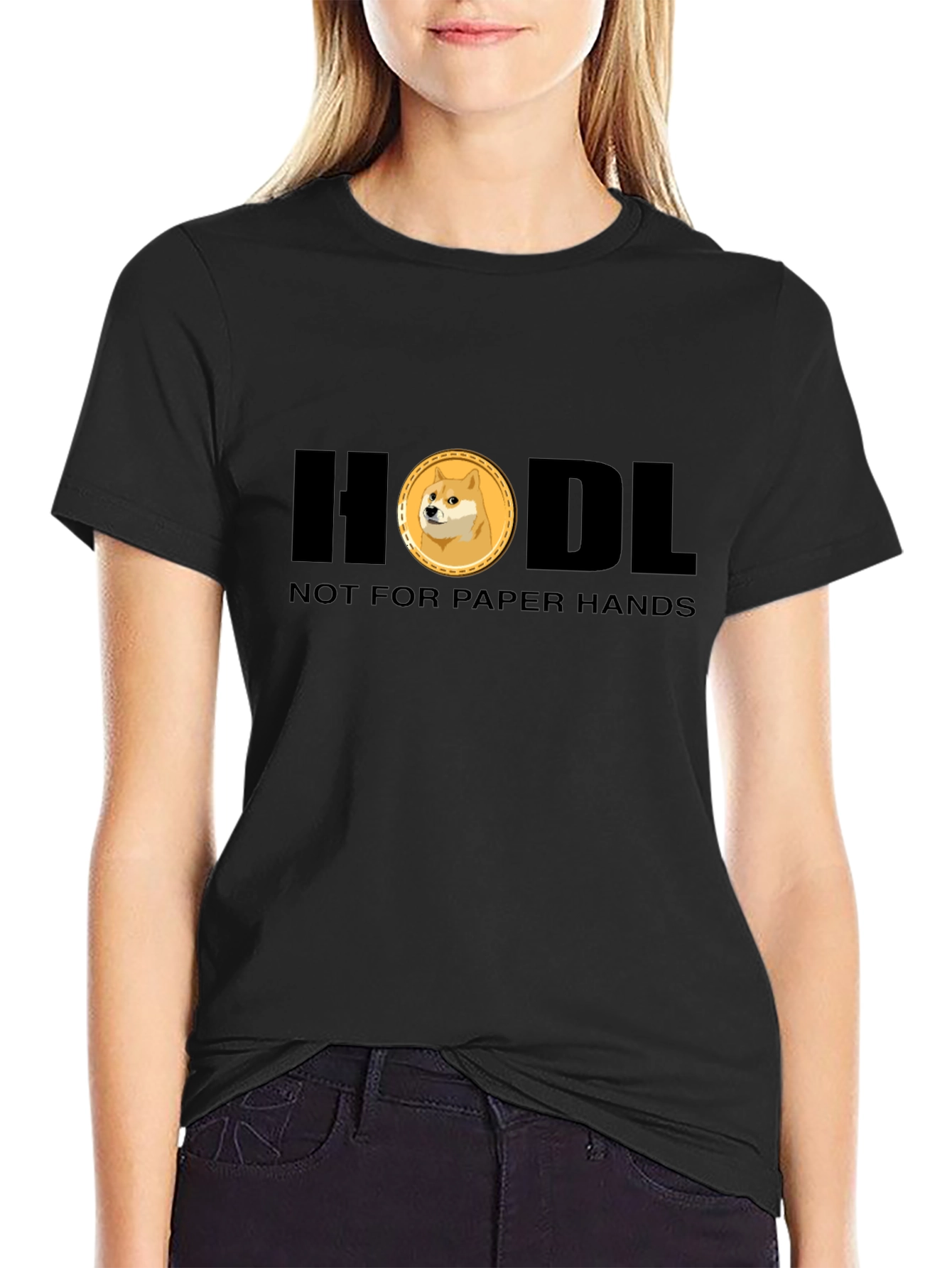 HODL Doge Crypto T-Shirt - Black Meme Tee