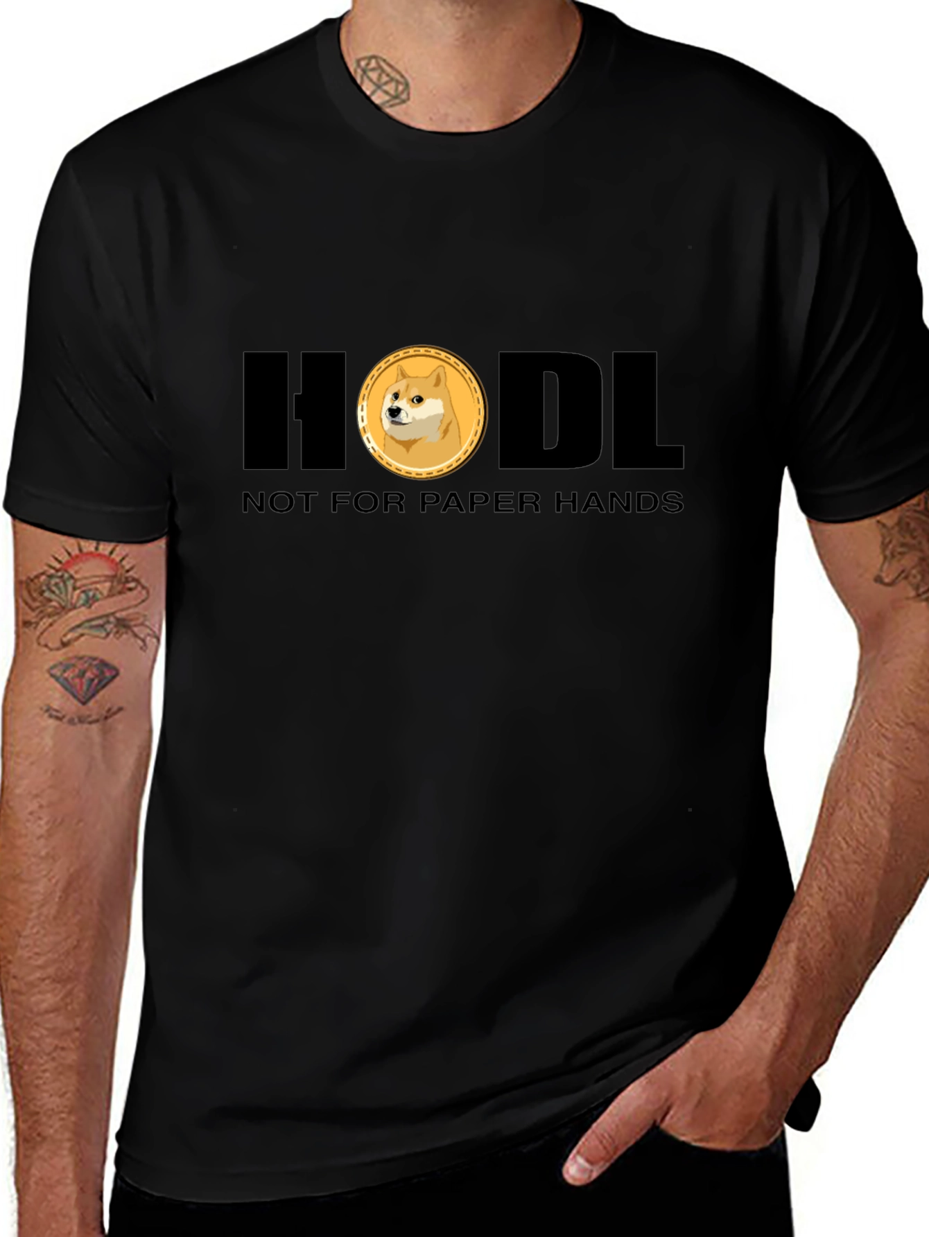 HODL Doge Crypto T-Shirt - Black Meme Tee