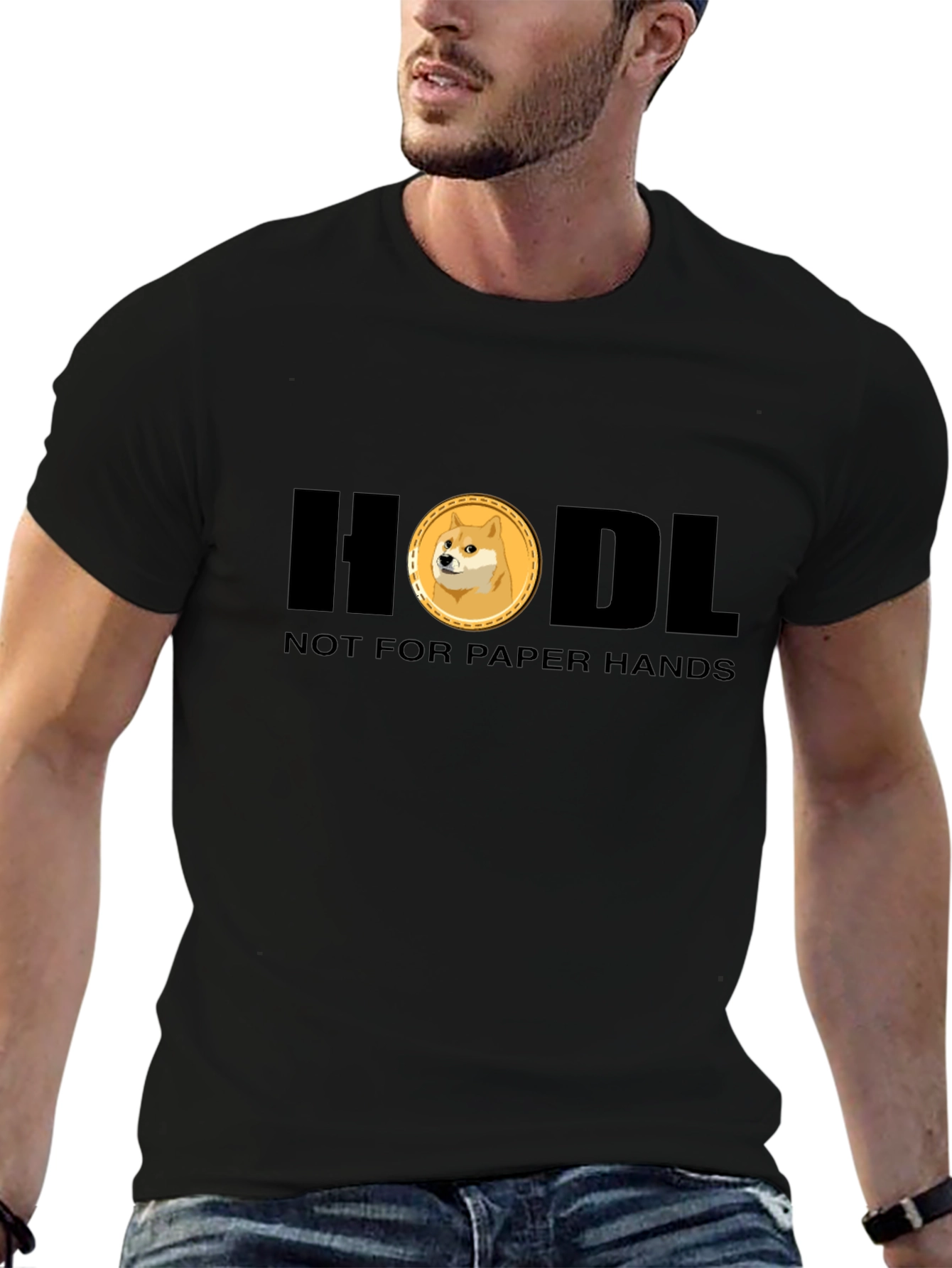 HODL Doge Crypto T-Shirt - Black Meme Tee
