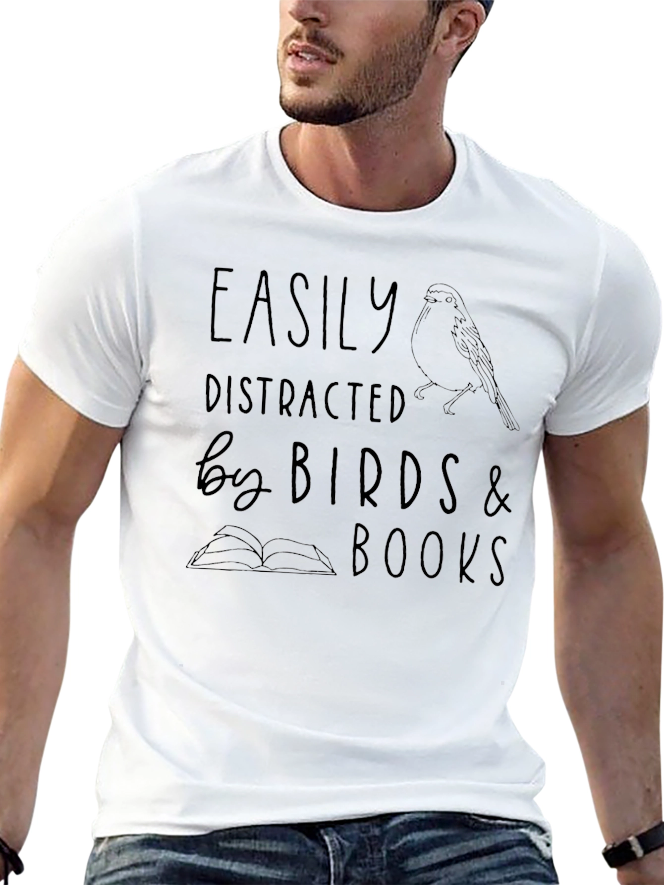 Easily Distracted by Birds & Books T-Shirt