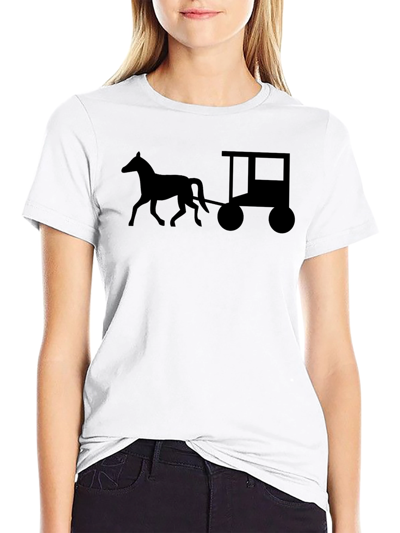 Horse and Cart T-Shirt - Black Graphic Tee