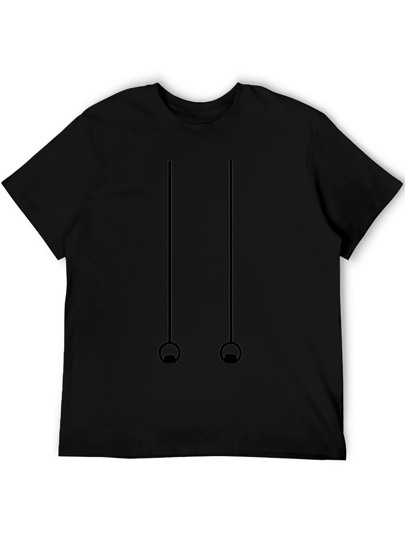 Gymnastics Rings Graphic Tee - Black Cotton T-Shirt