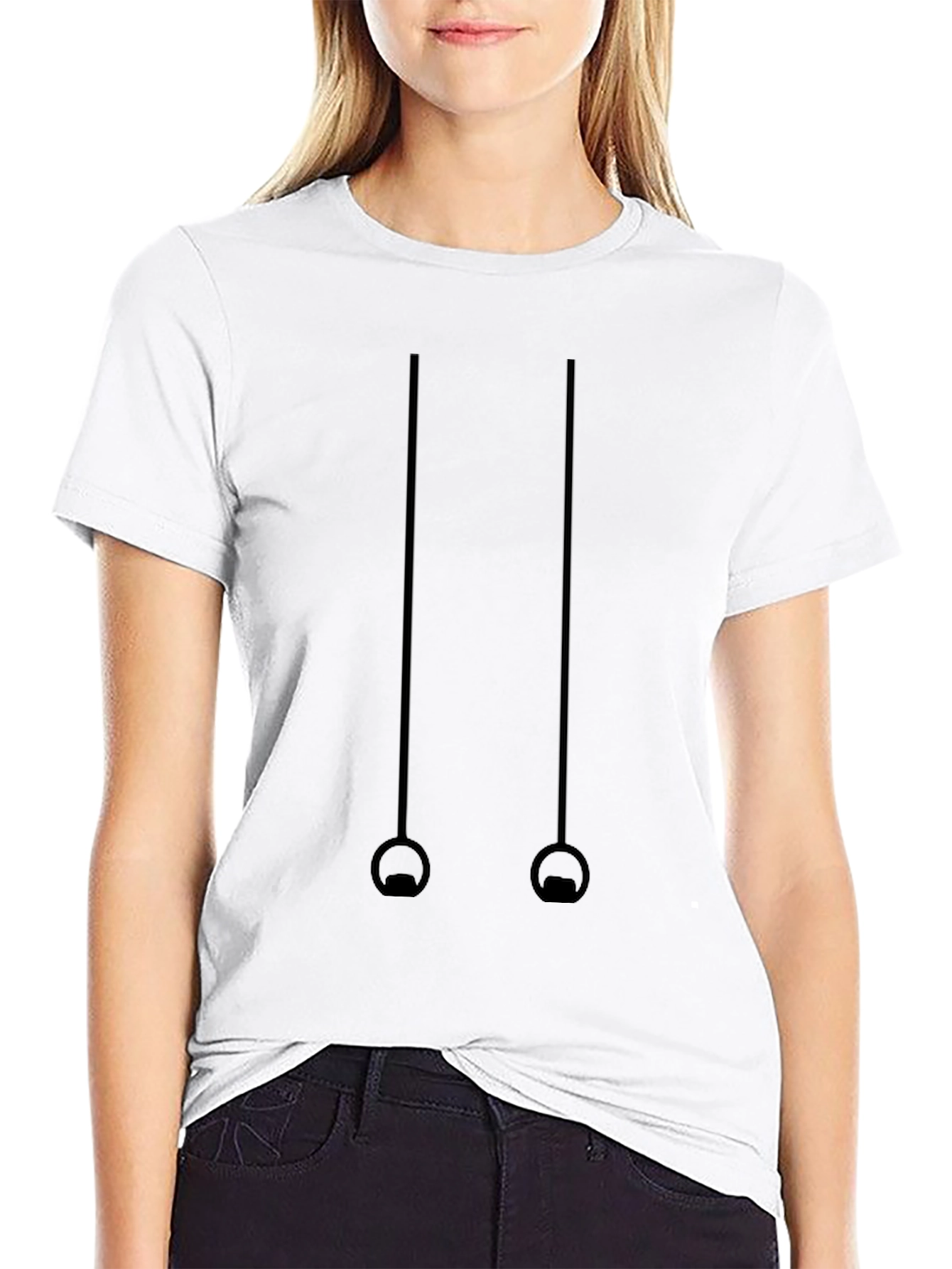 Gymnastics Rings Graphic Tee - Black Cotton T-Shirt