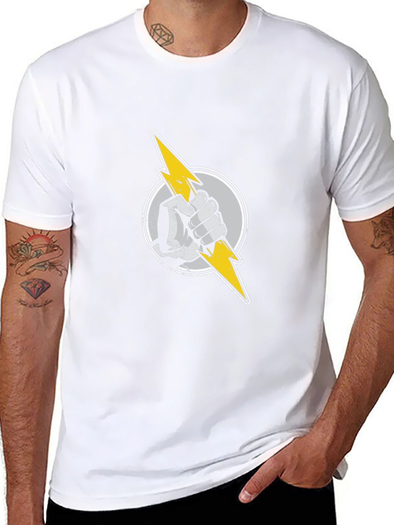 Electric Fist Graphic Tee - Black Cotton Comfort