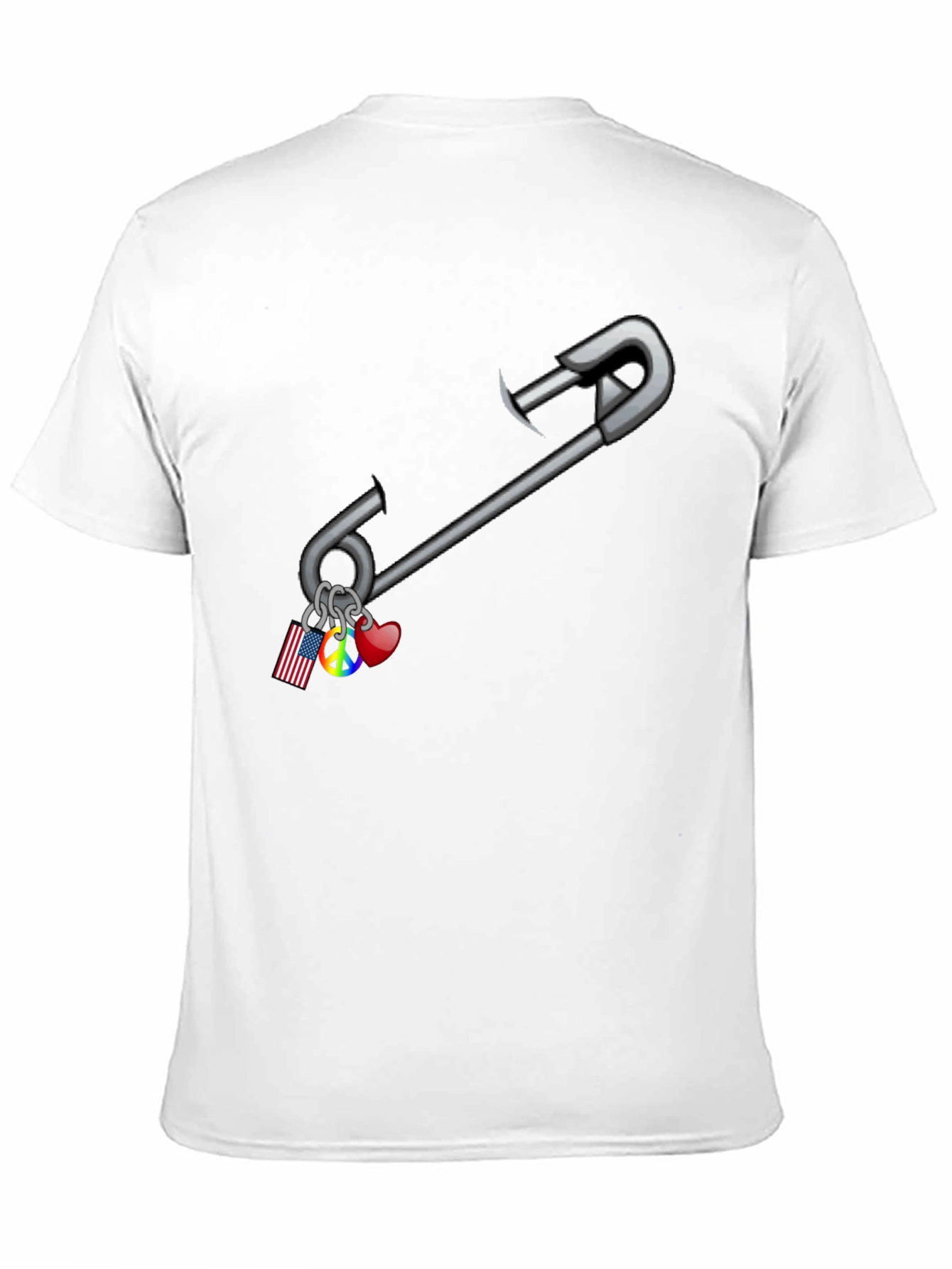 Safety Pin T-Shirt: American Pride Peace Love