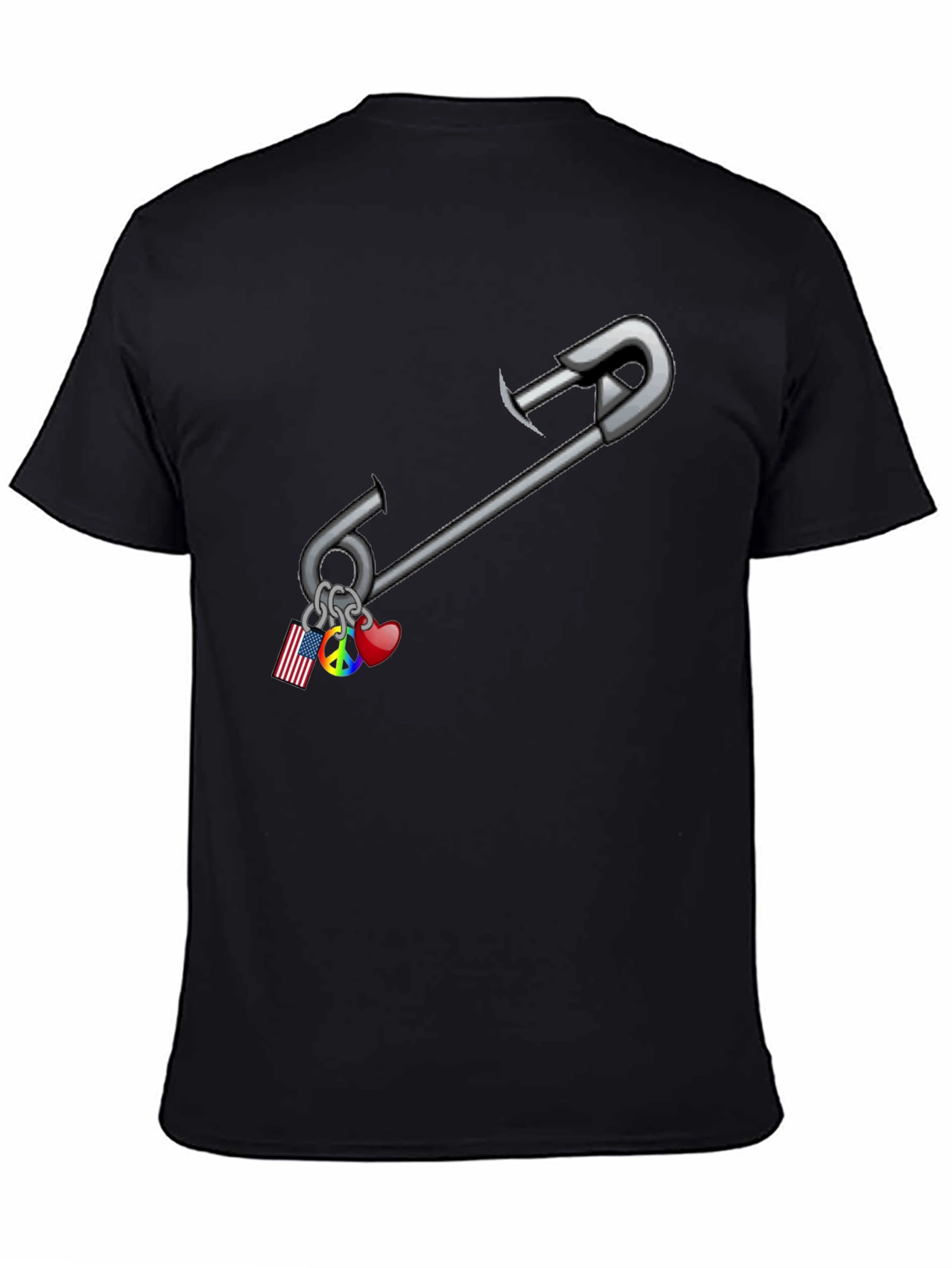 Safety Pin T-Shirt: American Pride Peace Love