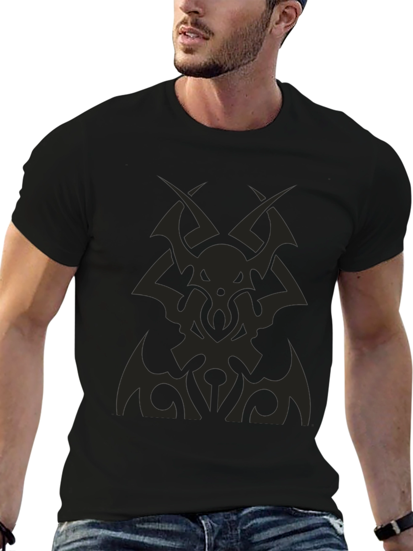 Tribal Graphic Tee - Black Cotton Comfort