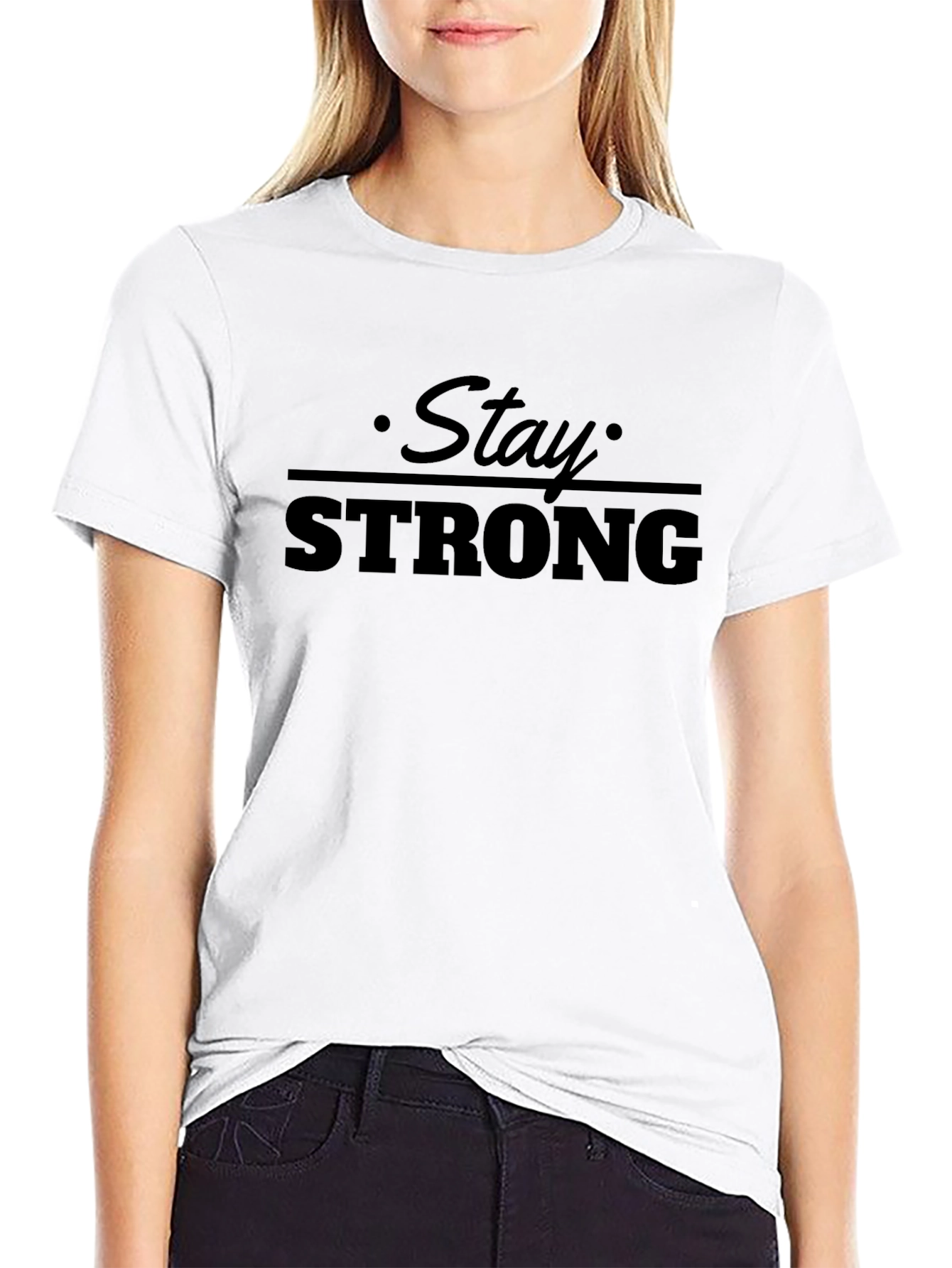 Stay Strong Black Graphic T-Shirt