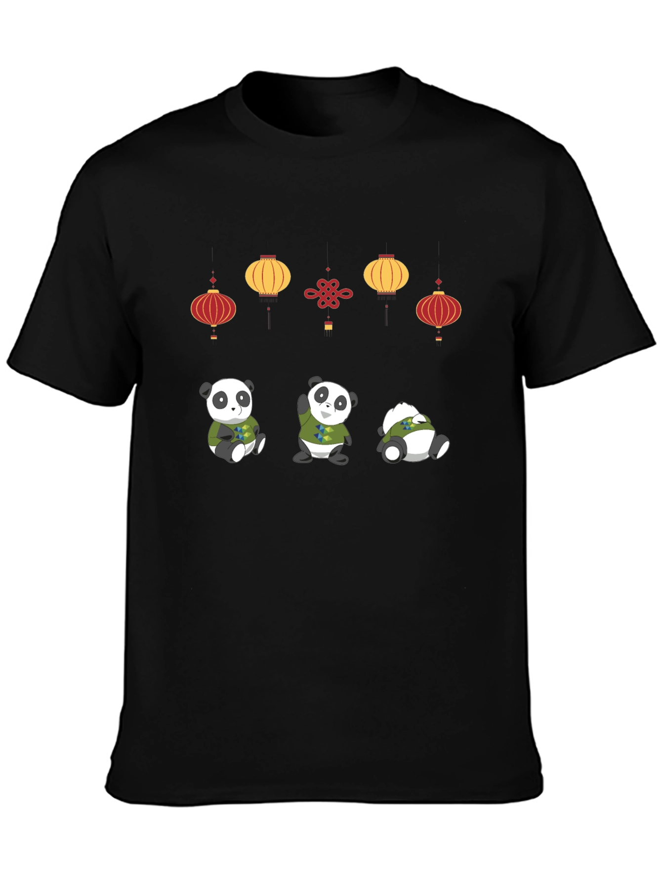 Panda and Lantern Graphic T-Shirt