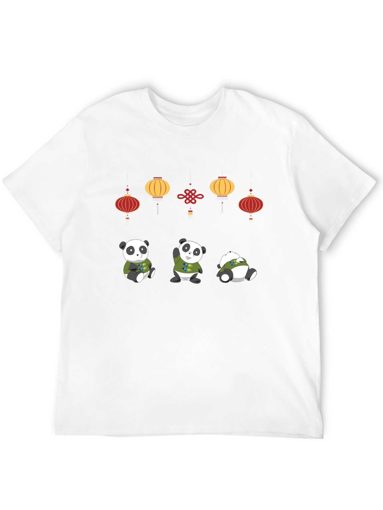 Panda and Lantern Graphic T-Shirt