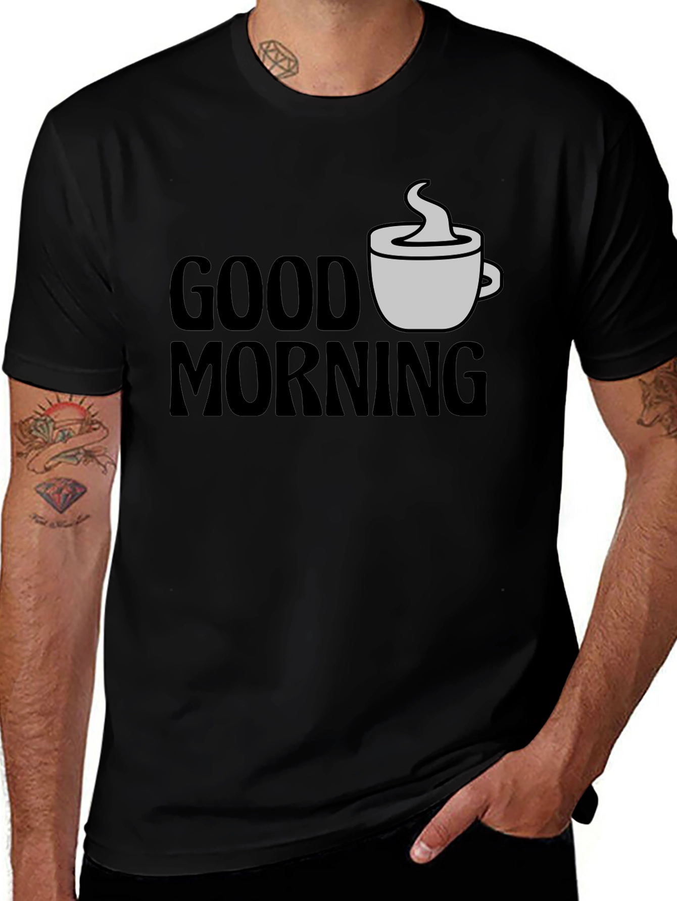 Good Morning Coffee T-Shirt - Black