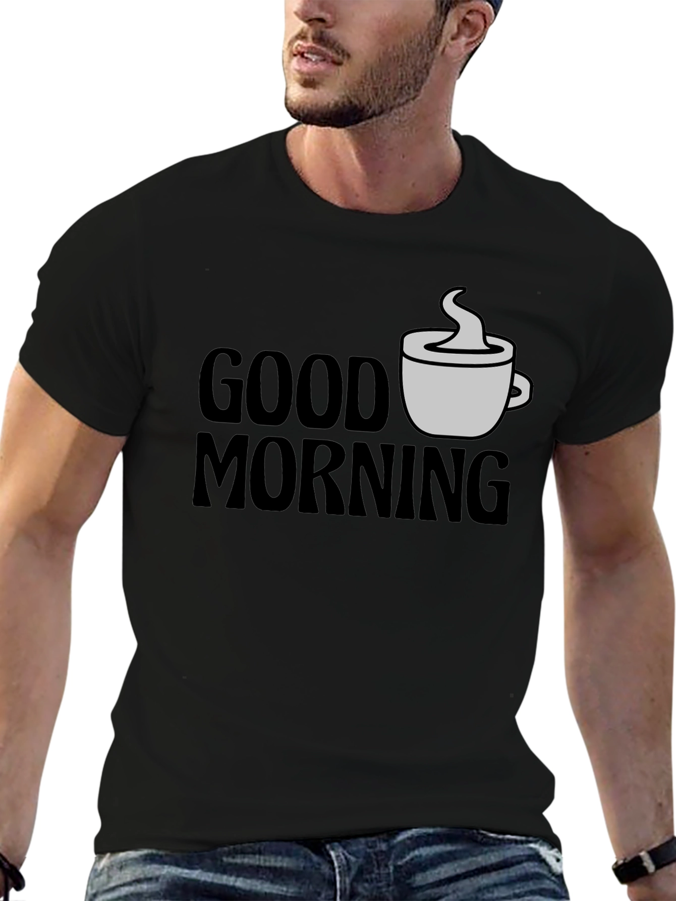 Good Morning Coffee T-Shirt - Black